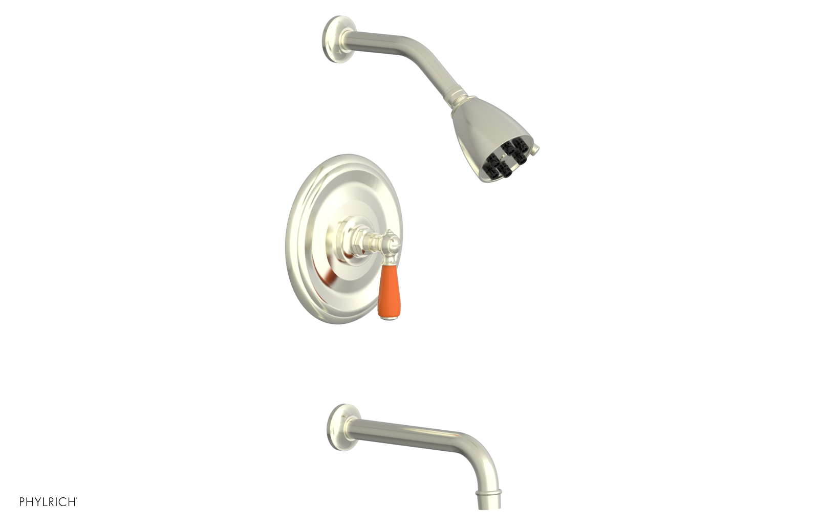 JAMESTOWN - Pressure Balance Tub & Shower Set - Lever Handle with "Orange" Accents 165-27