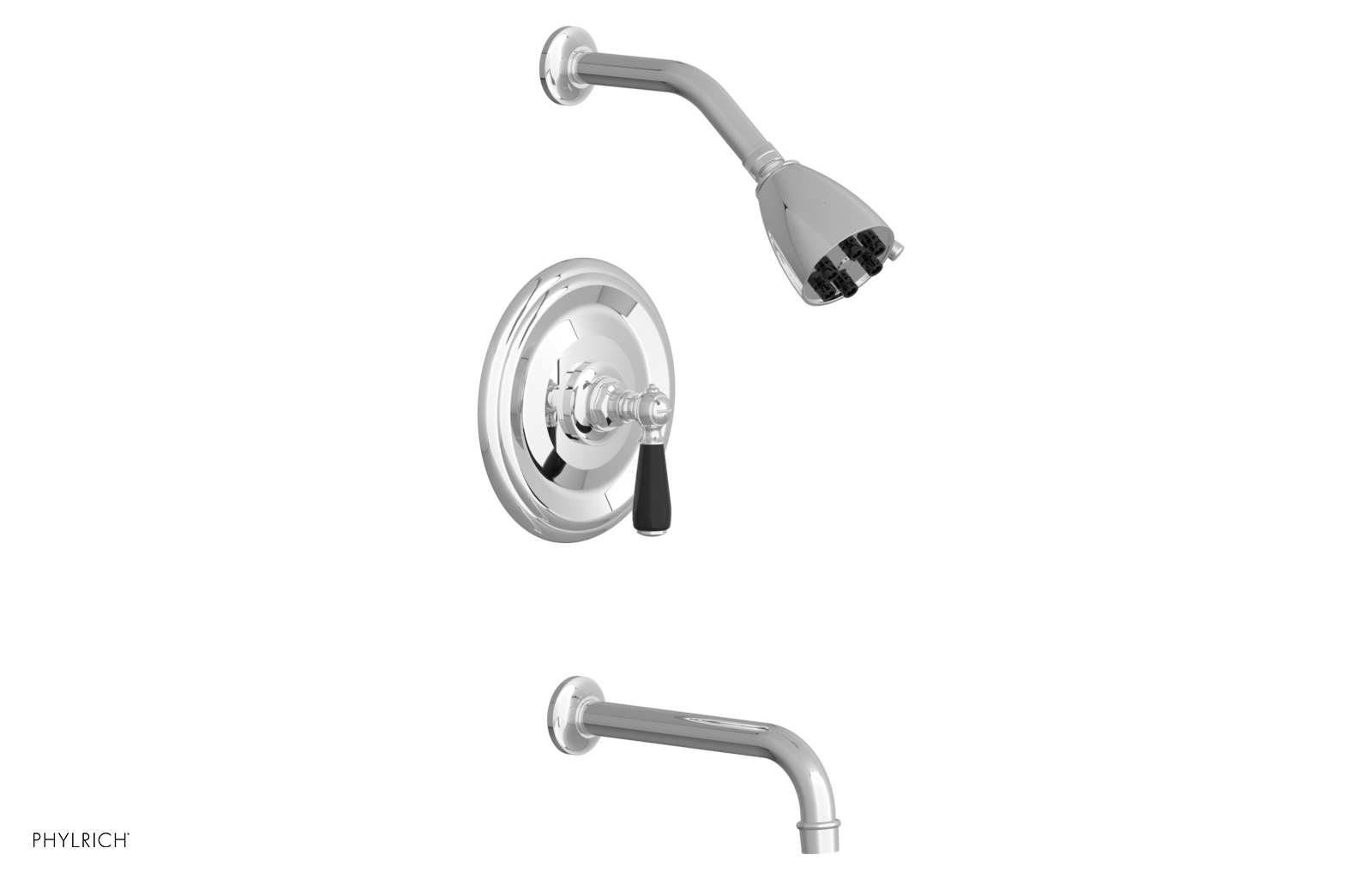 JAMESTOWN - Pressure Balance Tub & Shower Set - Lever Handle with "Black" Accents 165-27