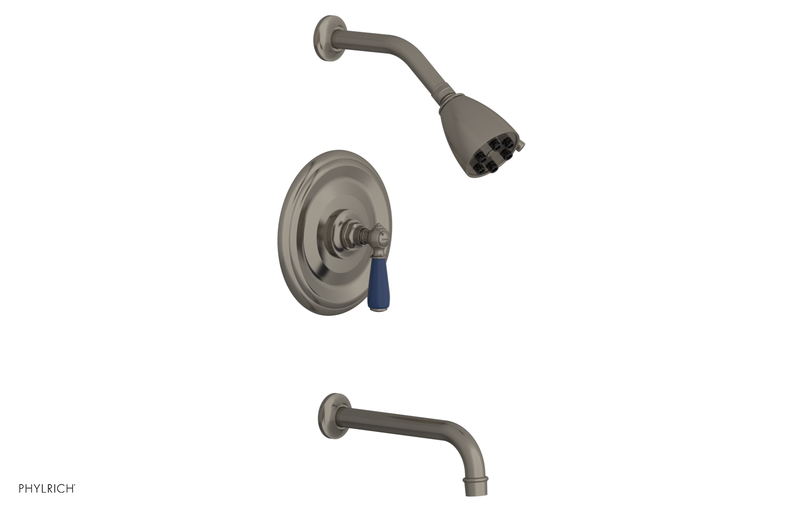 JAMESTOWN - Pressure Balance Tub & Shower Set - Lever Handle with "Navy Blue" Accents 165-27
