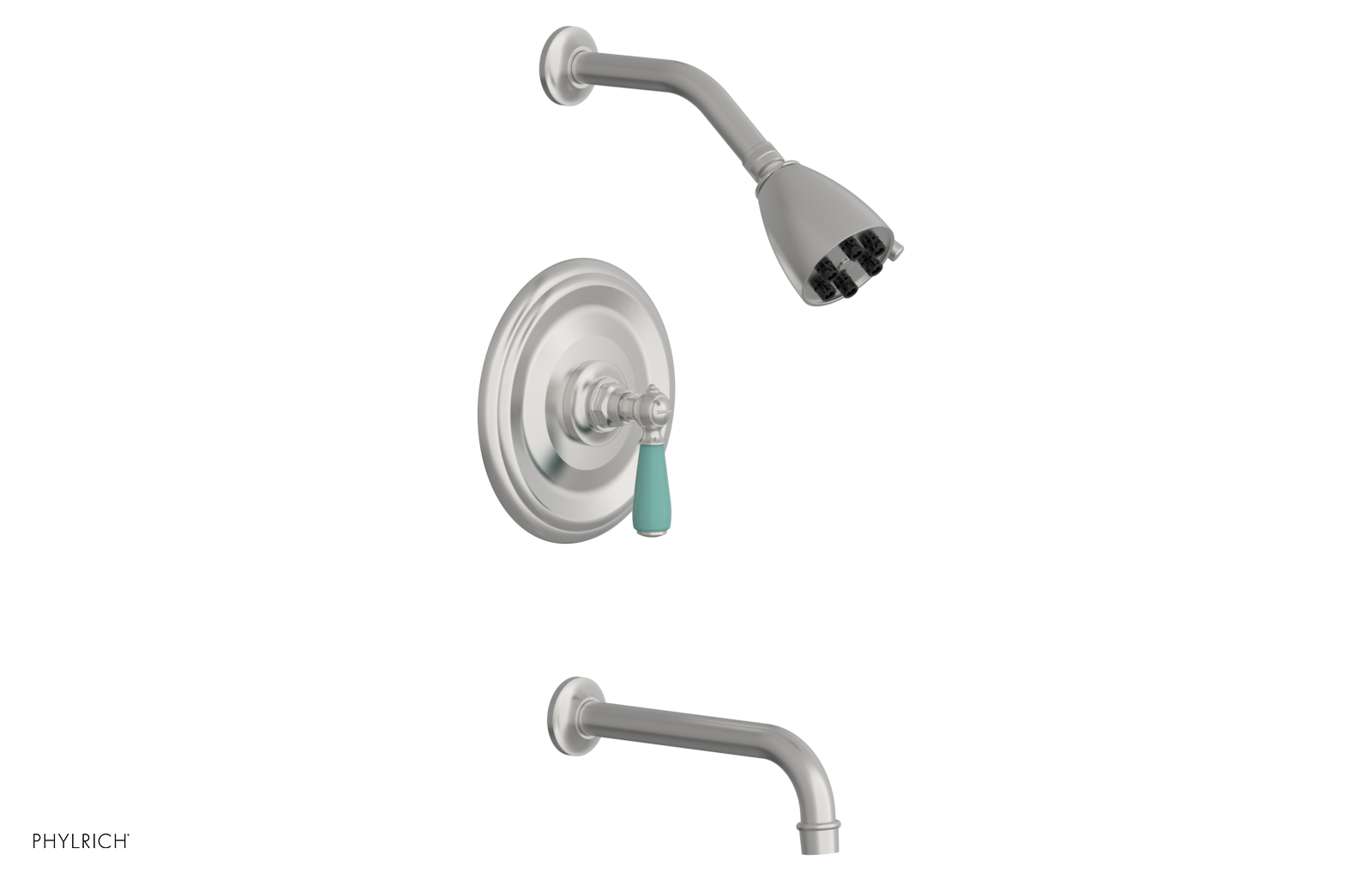 JAMESTOWN - Pressure Balance Tub & Shower Set - Lever Handle with "Turqoise" Accents 165-27
