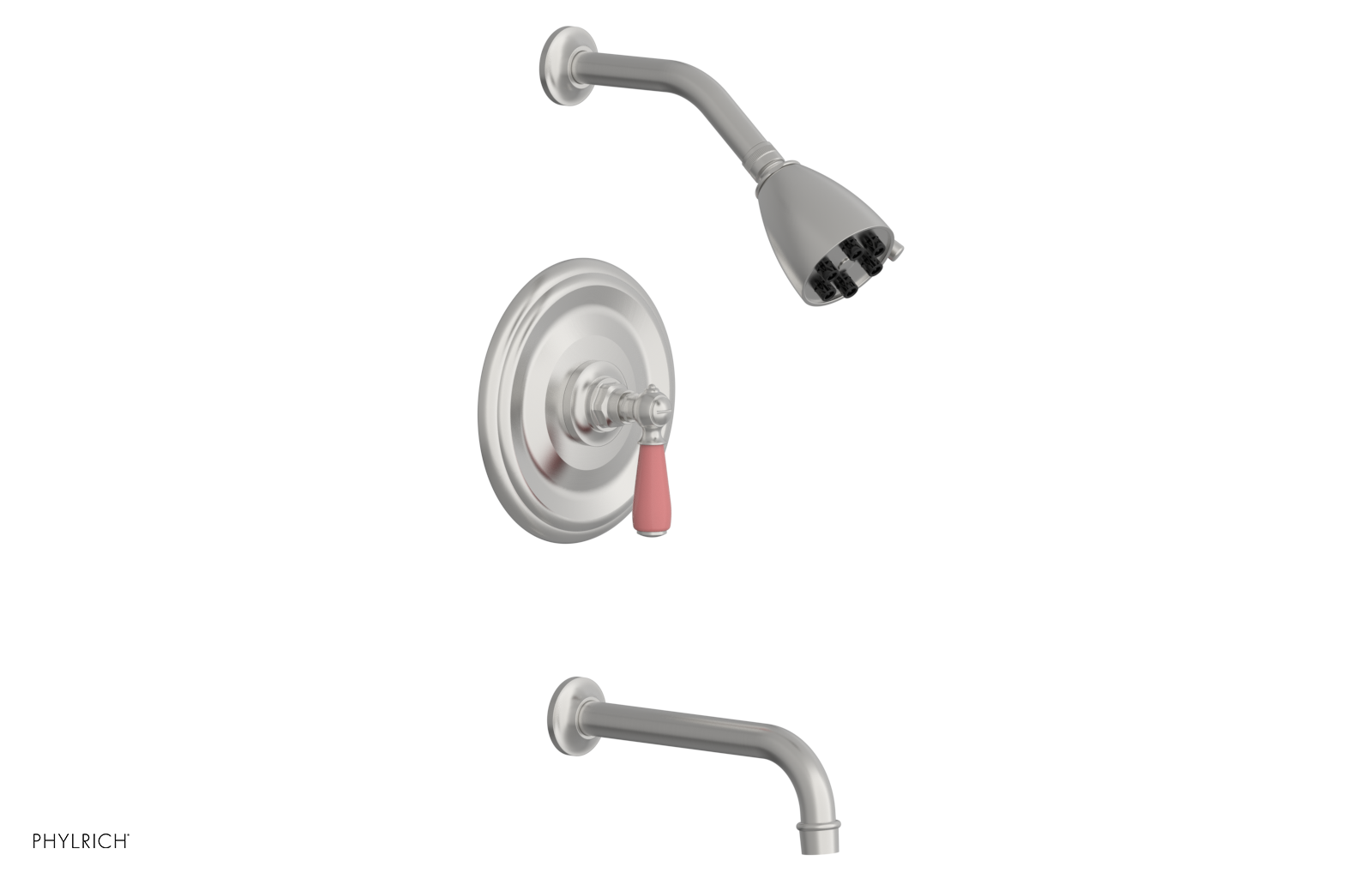 JAMESTOWN - Pressure Balance Tub & Shower Set - Lever Handle with "Pink" Accents 165-27