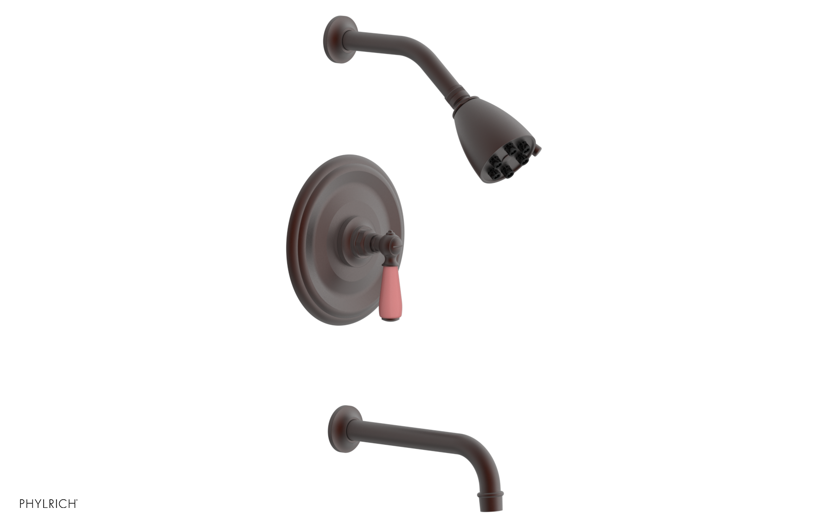 JAMESTOWN - Pressure Balance Tub & Shower Set - Lever Handle with "Pink" Accents 165-27