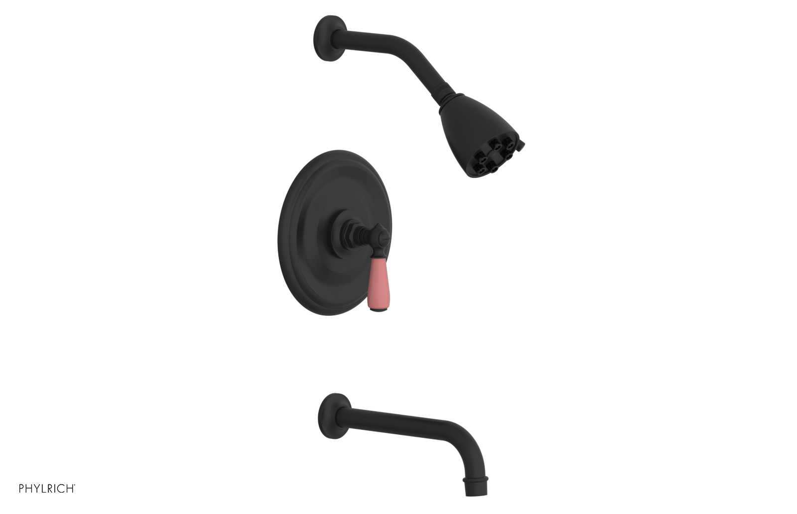 JAMESTOWN - Pressure Balance Tub & Shower Set - Lever Handle with "Pink" Accents 165-27
