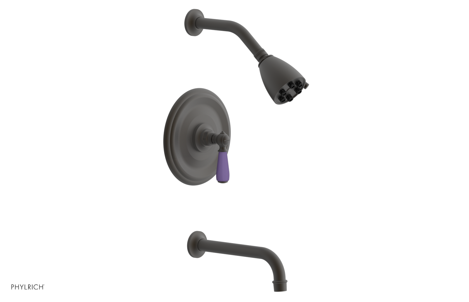 JAMESTOWN - Pressure Balance Tub & Shower Set - Lever Handle with "Purple" Accents 165-27