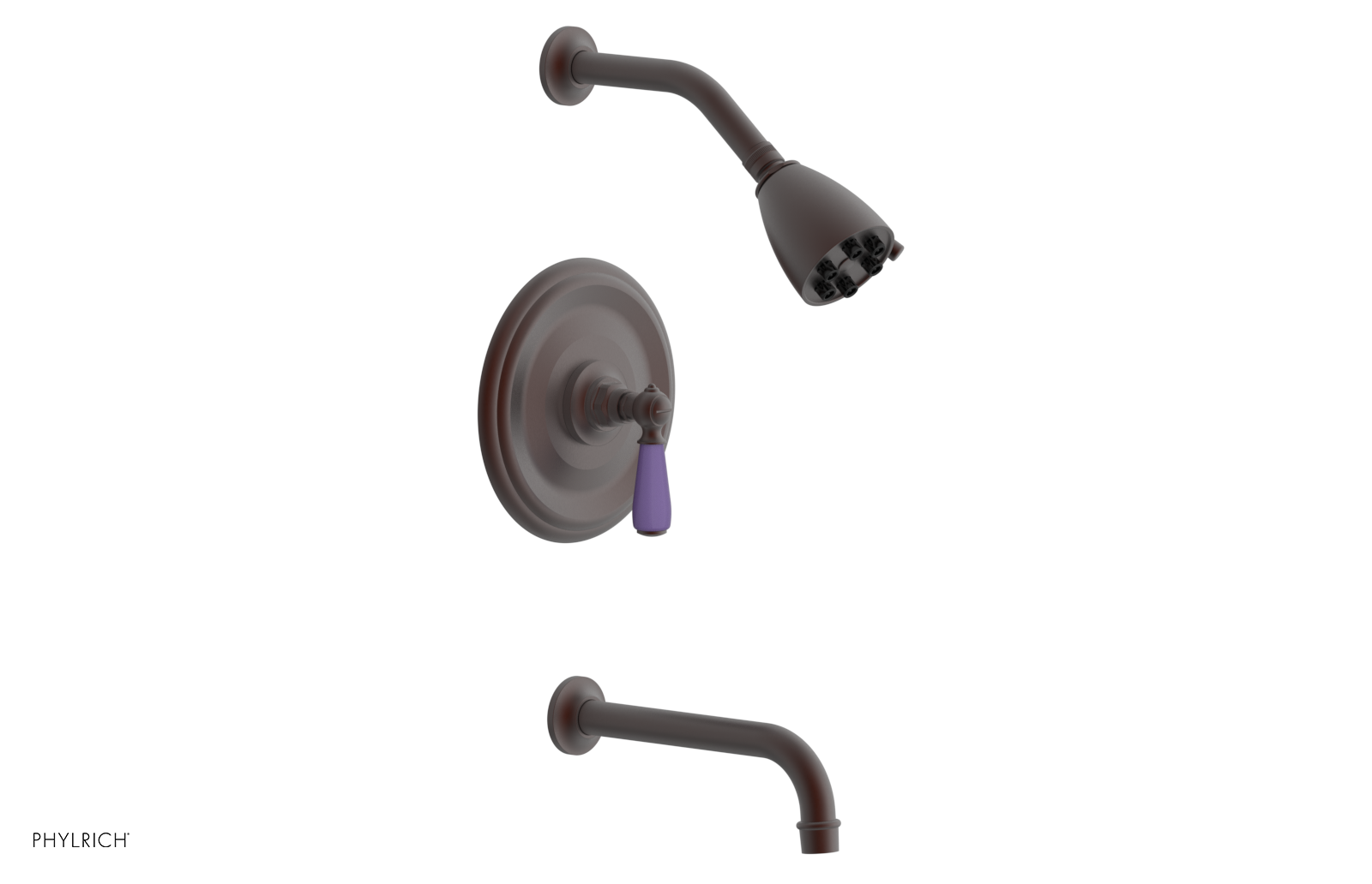 JAMESTOWN - Pressure Balance Tub & Shower Set - Lever Handle with "Purple" Accents 165-27