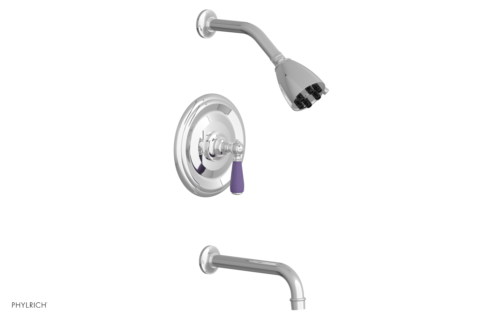 JAMESTOWN - Pressure Balance Tub & Shower Set - Lever Handle with "Purple" Accents 165-27
