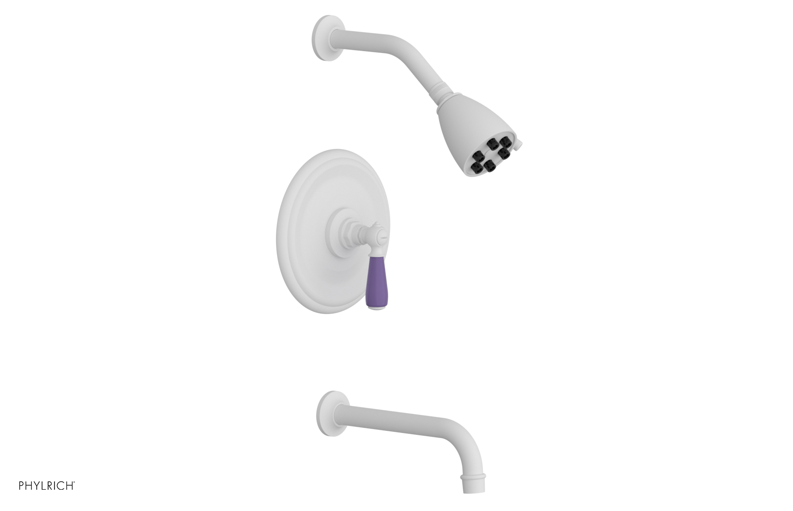JAMESTOWN - Pressure Balance Tub & Shower Set - Lever Handle with "Purple" Accents 165-27