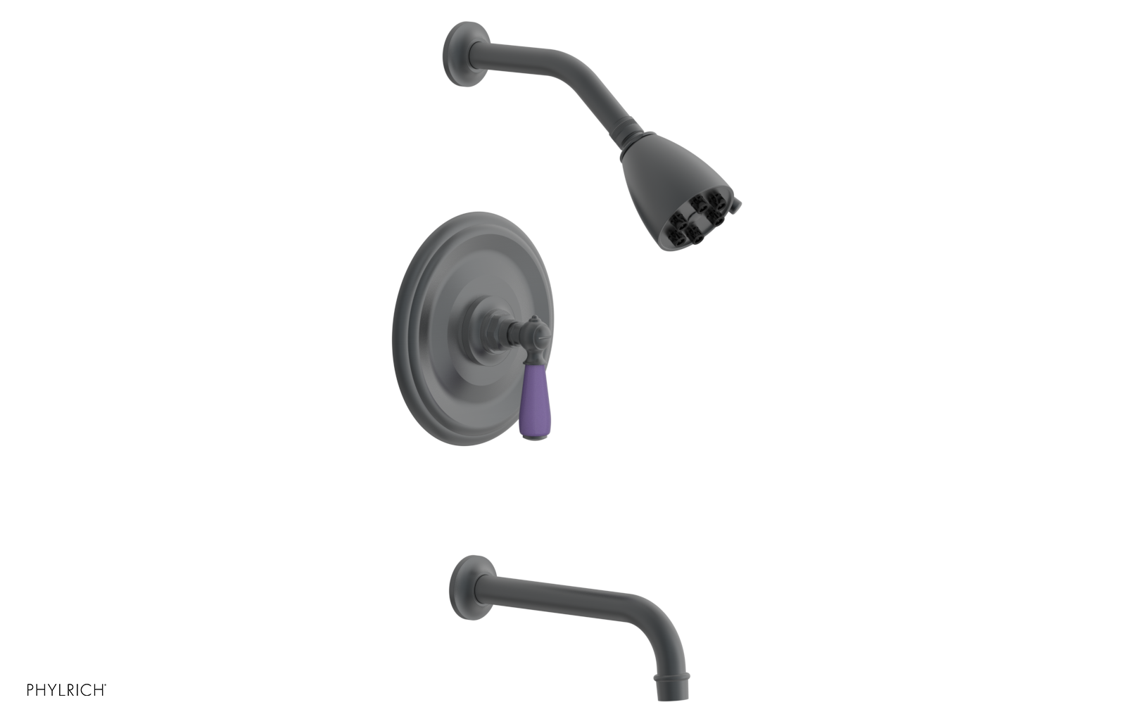 JAMESTOWN - Pressure Balance Tub & Shower Set - Lever Handle with "Purple" Accents 165-27