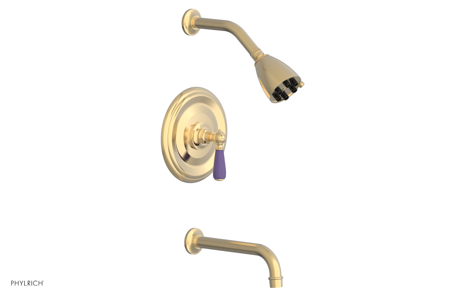 JAMESTOWN - Pressure Balance Tub & Shower Set - Lever Handle with "Purple" Accents 165-27