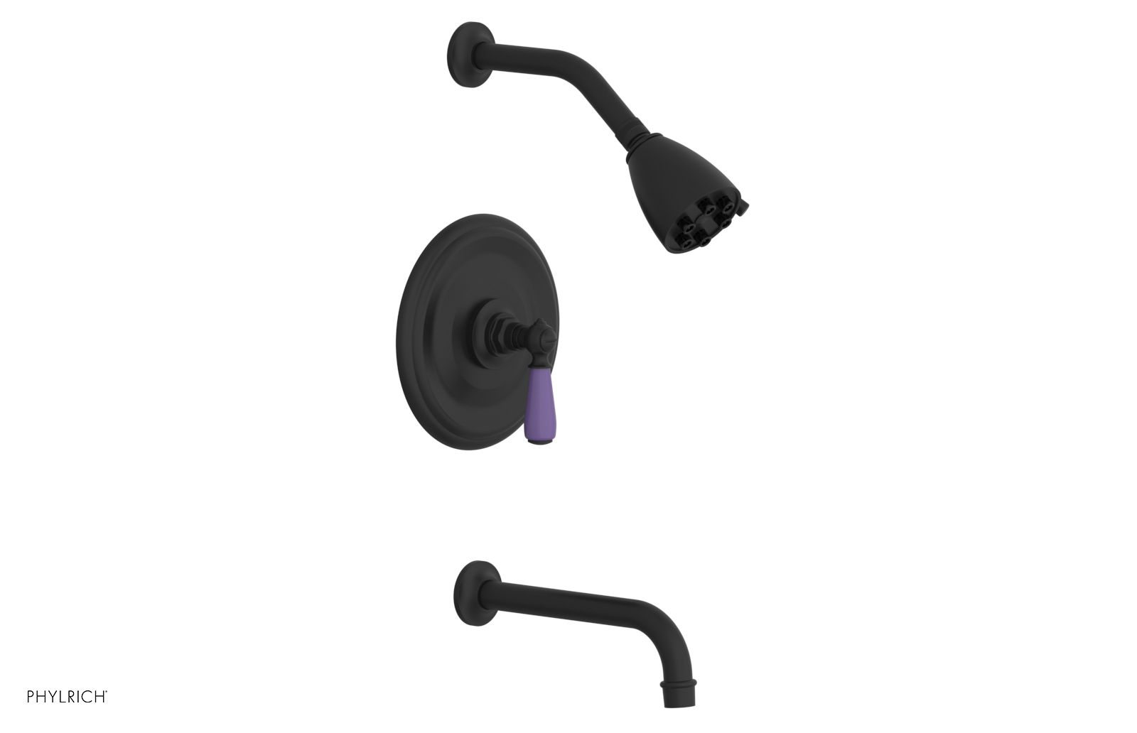 JAMESTOWN - Pressure Balance Tub & Shower Set - Lever Handle with "Purple" Accents 165-27