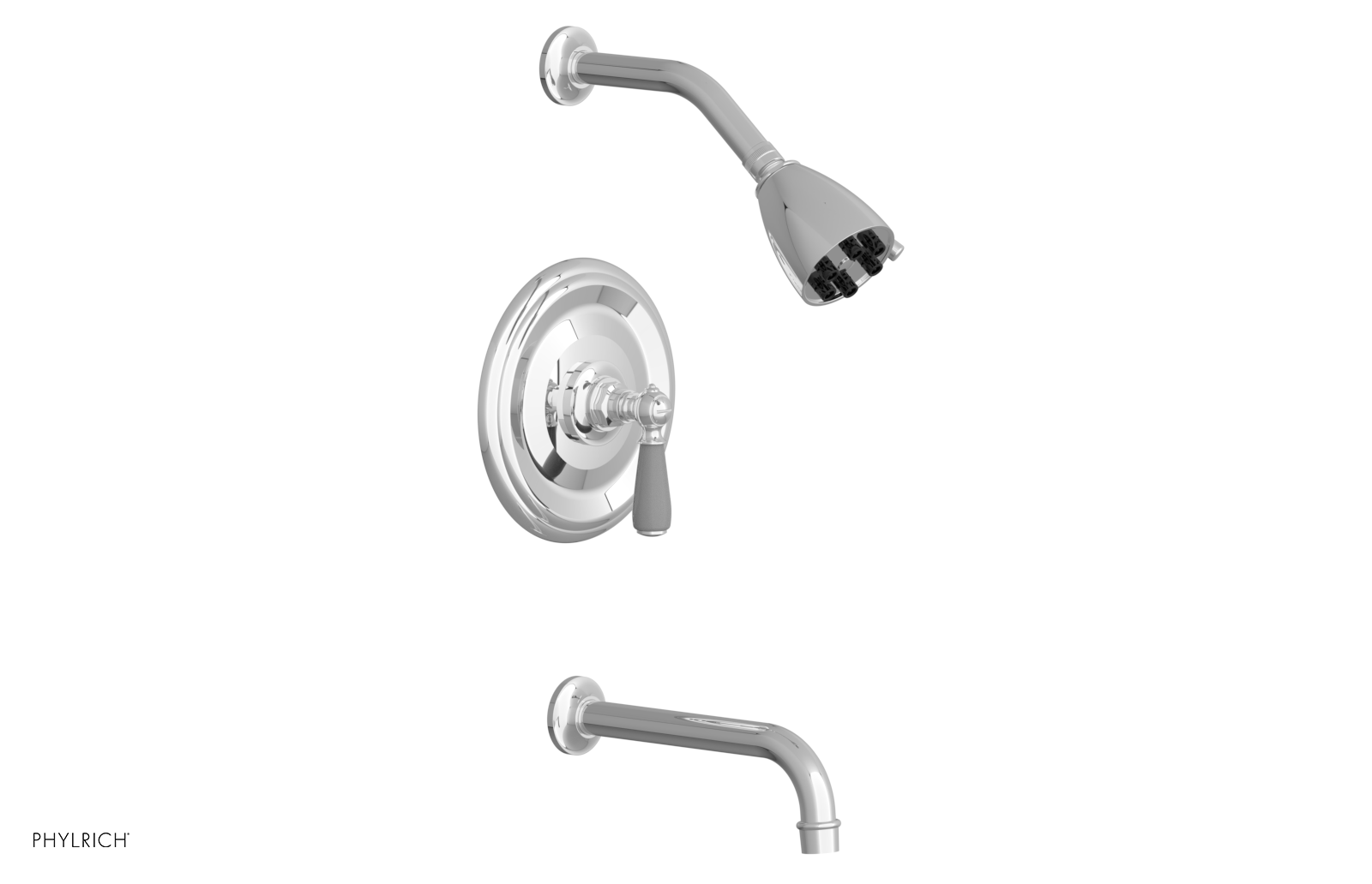 JAMESTOWN - Pressure Balance Tub & Shower Set - Lever Handle with "Grey" Accents 165-27