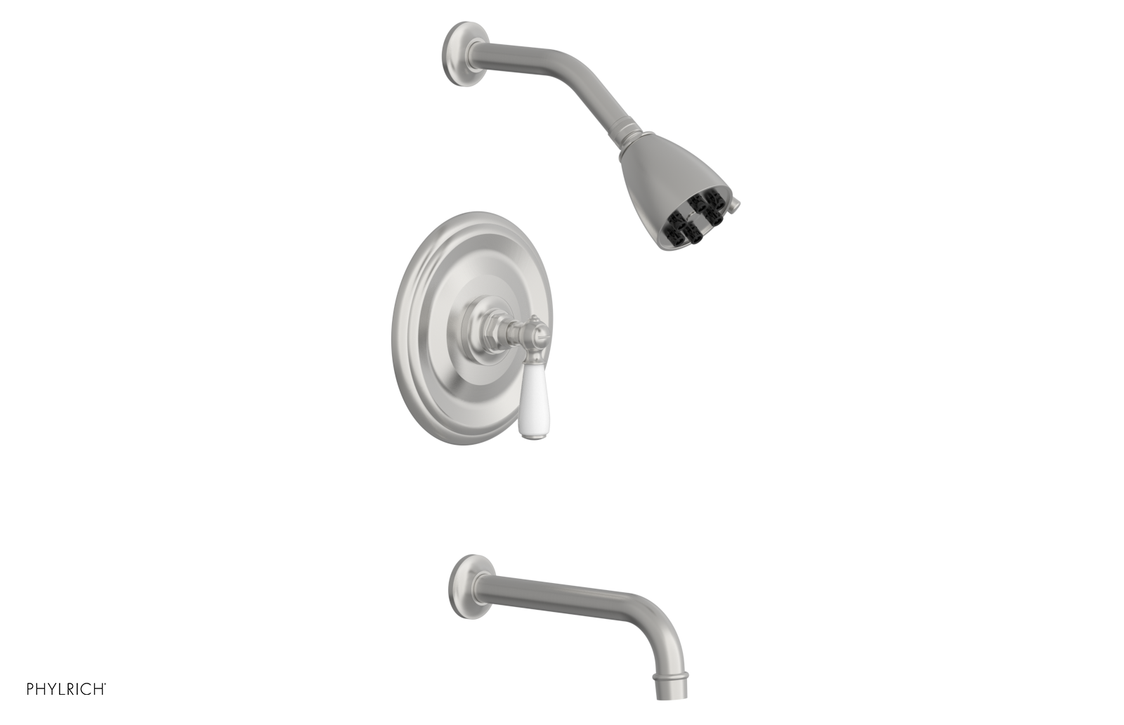 JAMESTOWN - Pressure Balance Tub & Shower Set - Lever Handle with "White" Accents 165-27