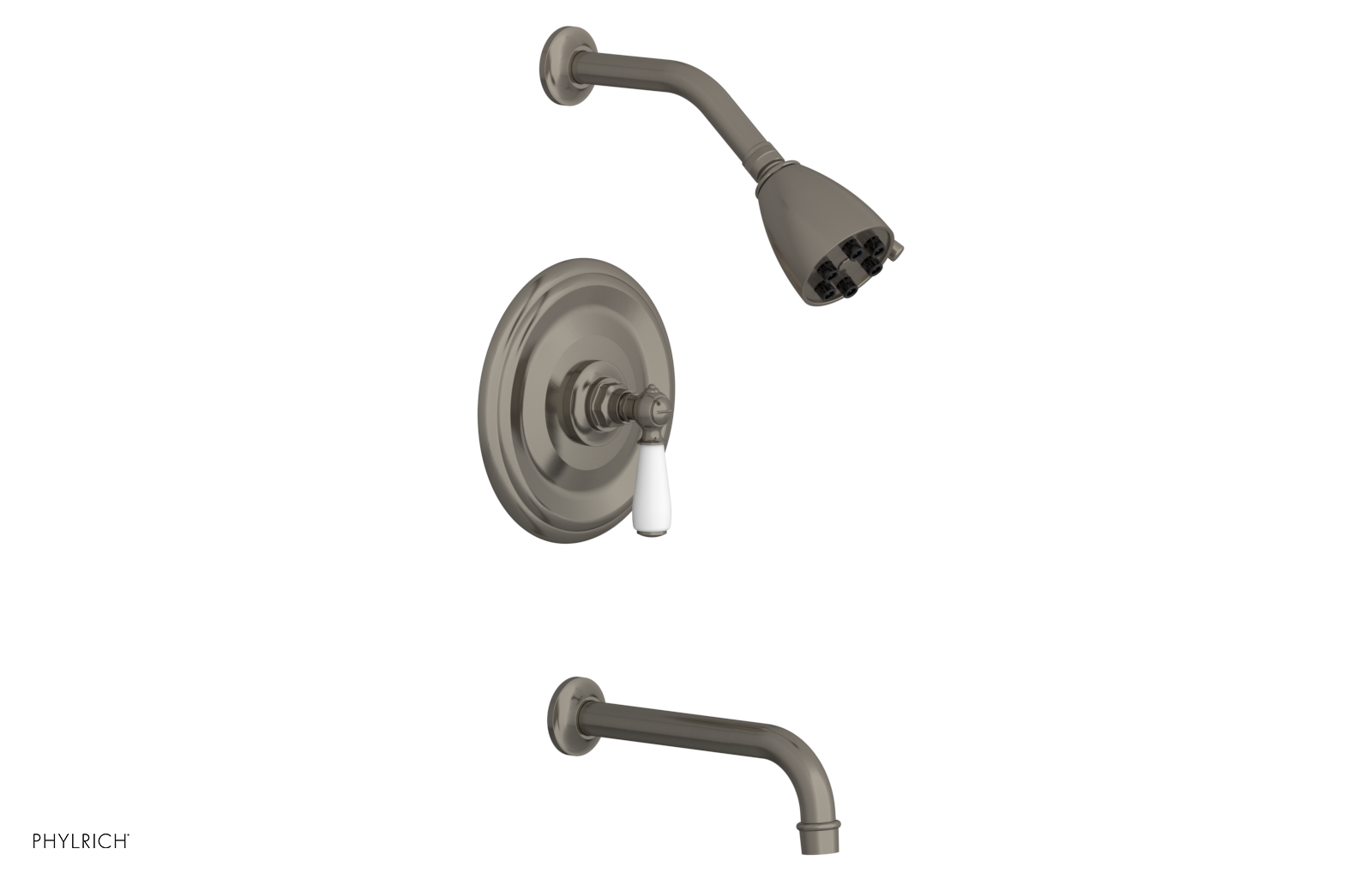 JAMESTOWN - Pressure Balance Tub & Shower Set - Lever Handle with "White" Accents 165-27