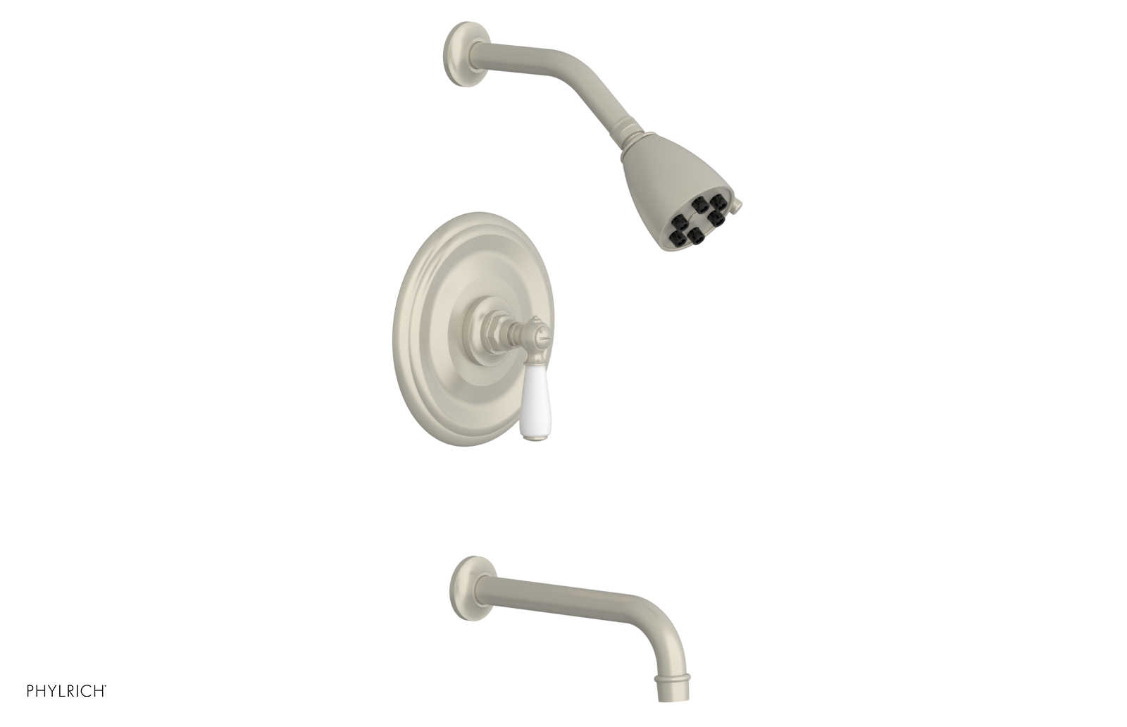 JAMESTOWN - Pressure Balance Tub & Shower Set - Lever Handle with "White" Accents 165-27
