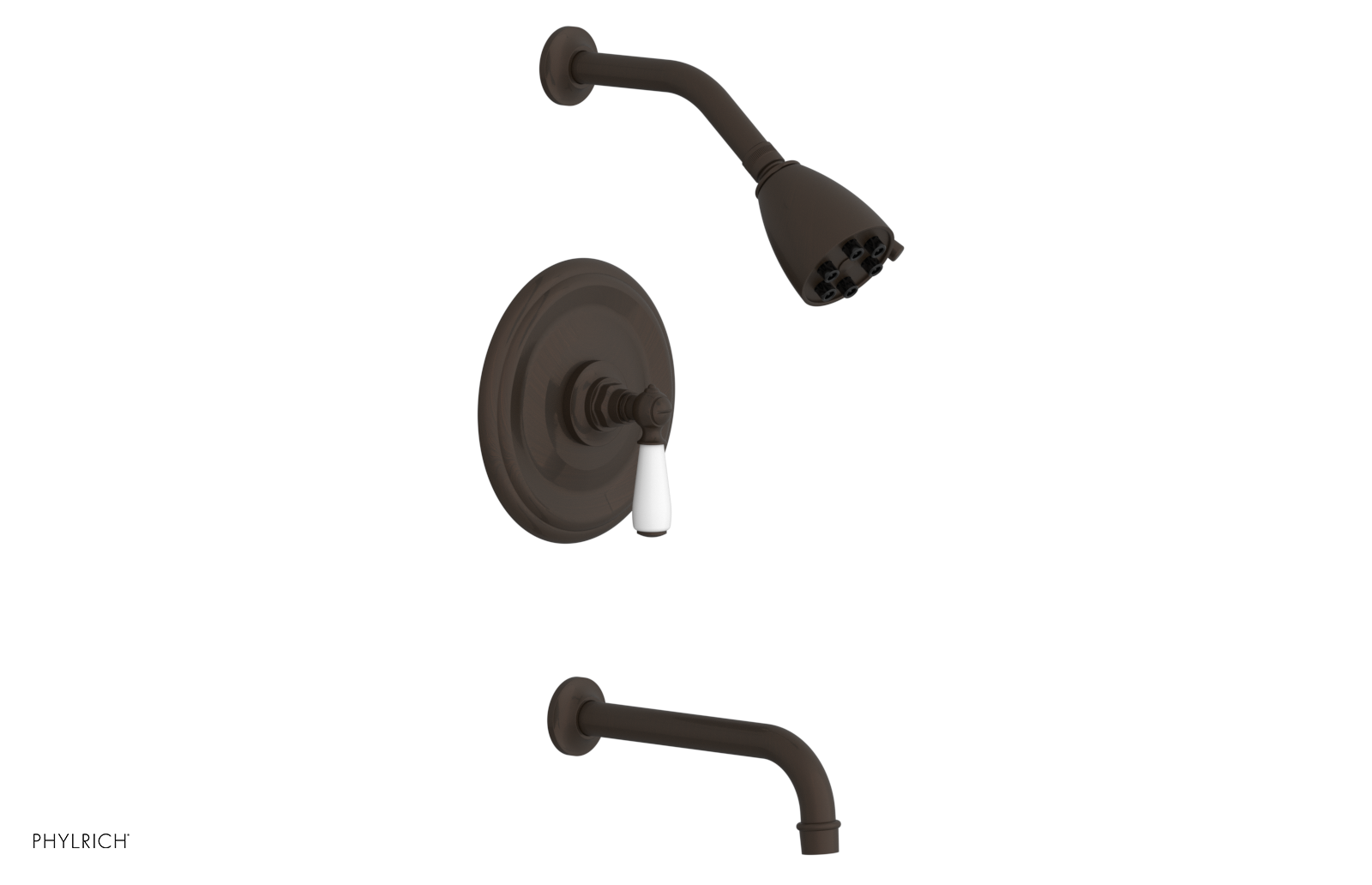 JAMESTOWN - Pressure Balance Tub & Shower Set - Lever Handle with "White" Accents 165-27