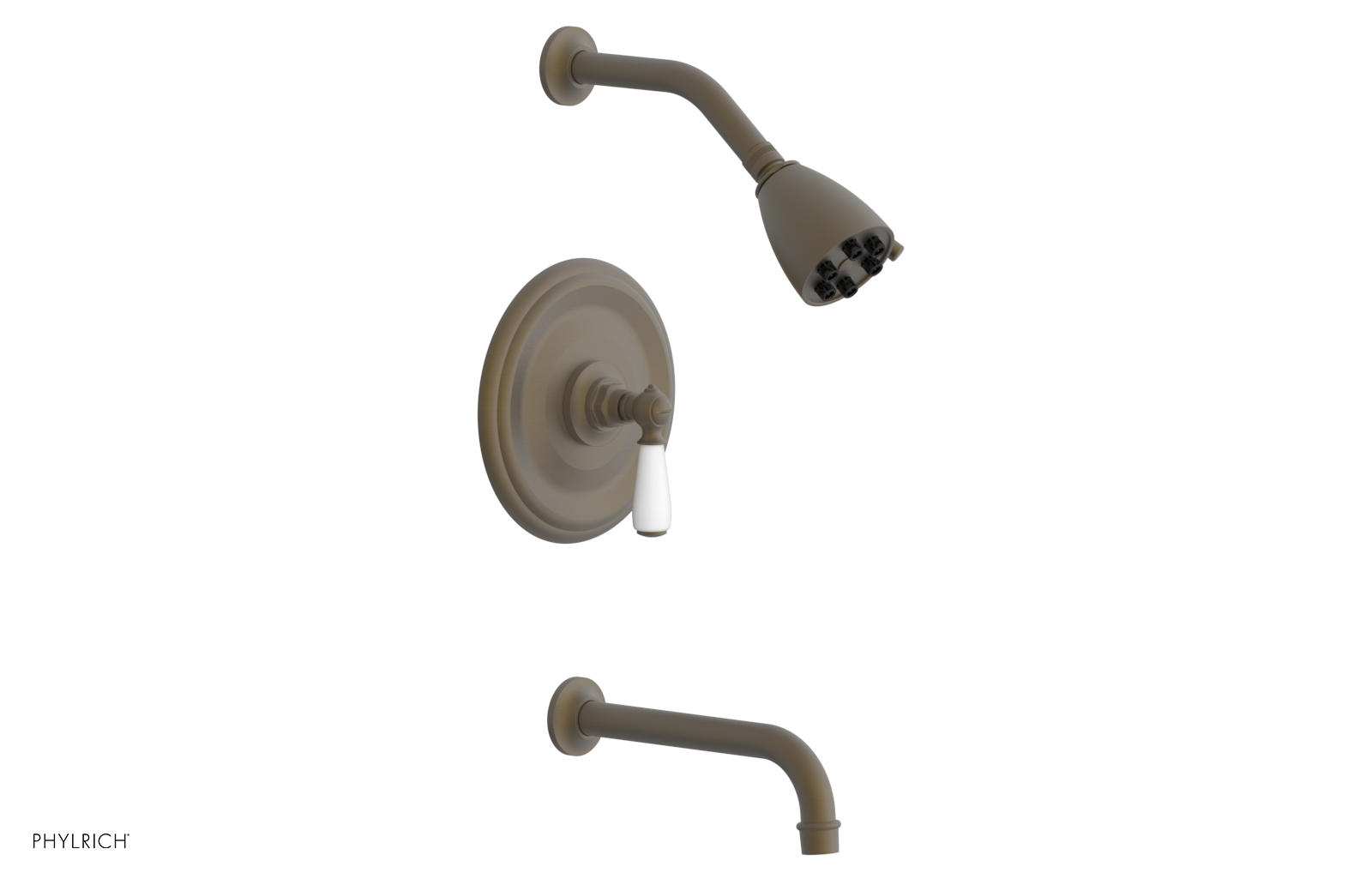 JAMESTOWN - Pressure Balance Tub & Shower Set - Lever Handle with "White" Accents 165-27