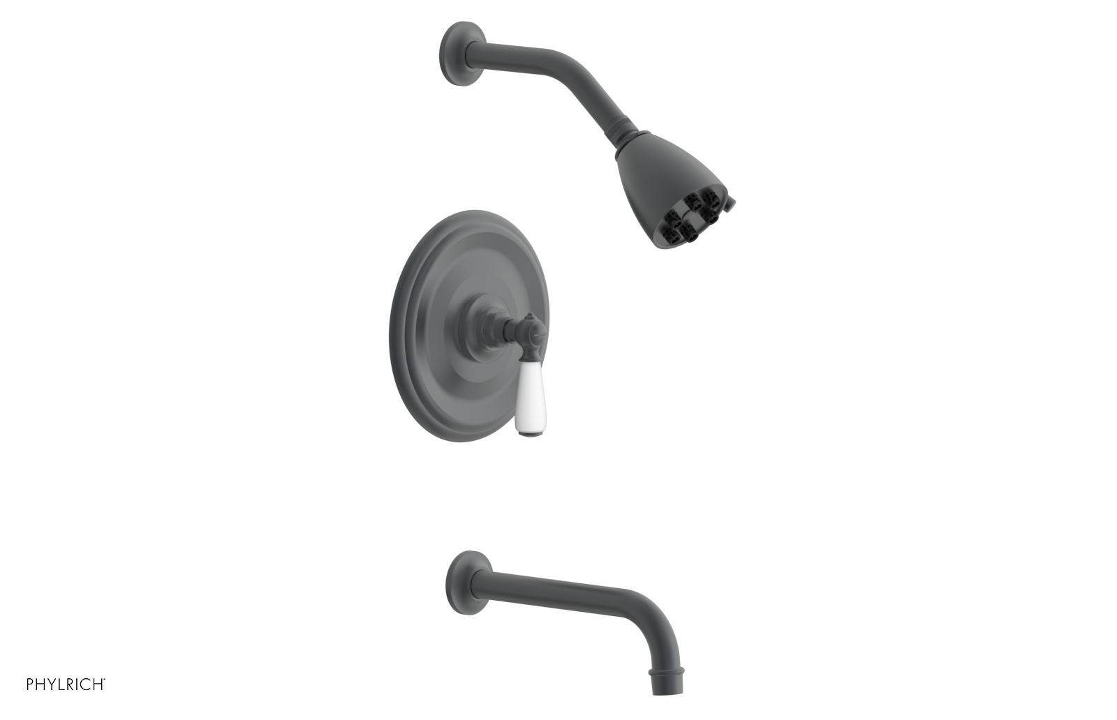 JAMESTOWN - Pressure Balance Tub & Shower Set - Lever Handle with "White" Accents 165-27