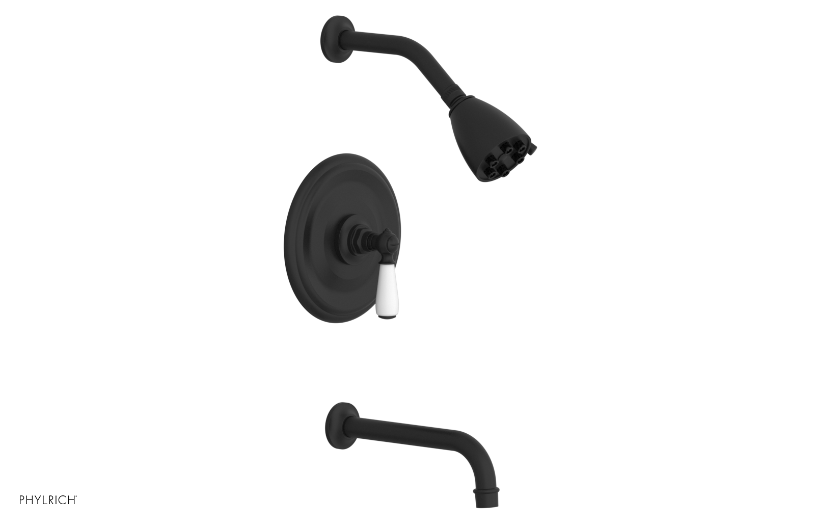 JAMESTOWN - Pressure Balance Tub & Shower Set - Lever Handle with "White" Accents 165-27
