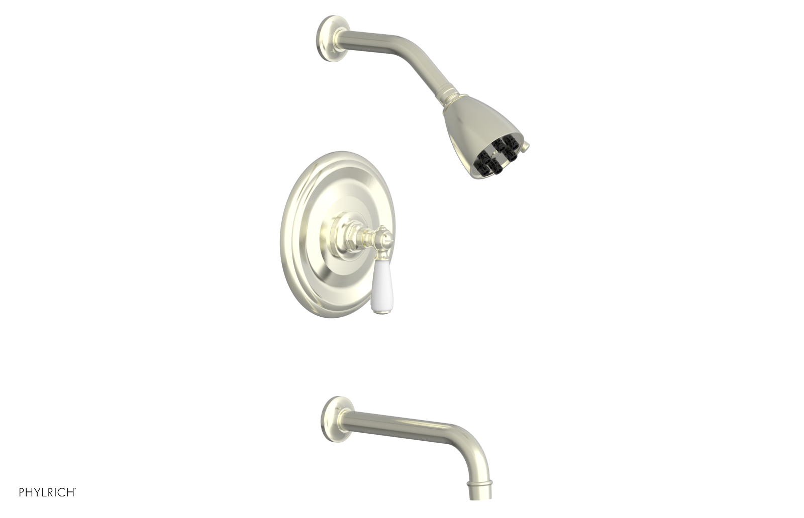 JAMESTOWN - Pressure Balance Tub & Shower Set - Lever Handle with "White" Accents 165-27