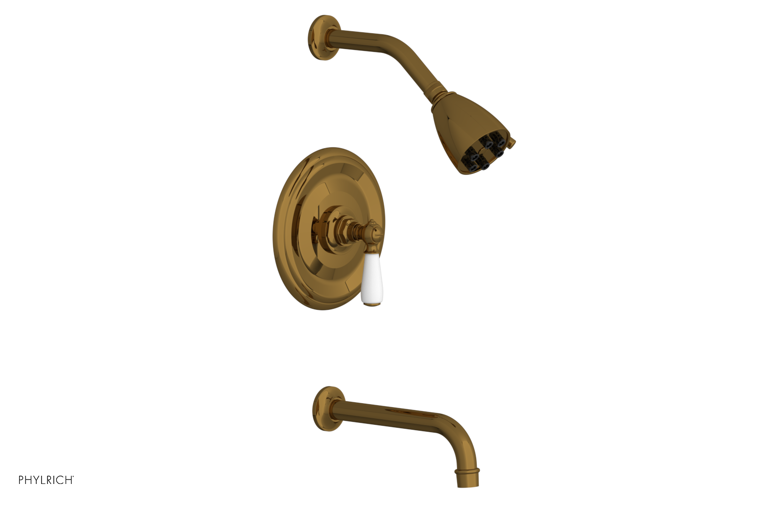 JAMESTOWN - Pressure Balance Tub & Shower Set - Lever Handle with "White" Accents 165-27