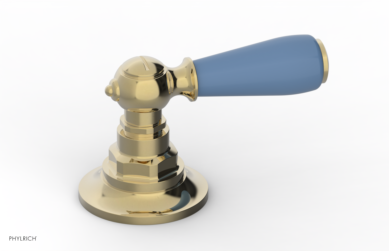 JAMESTOWN - Volume Control/Diverter Trim - Lever Handle with "Light Blue" Accents 165-36