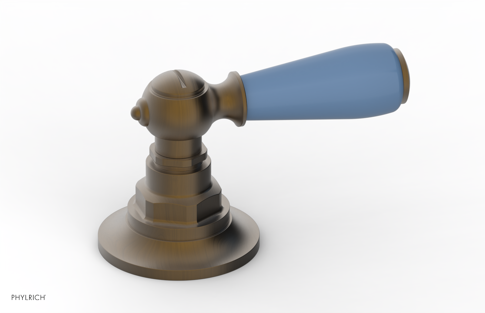 JAMESTOWN - Volume Control/Diverter Trim - Lever Handle with "Light Blue" Accents 165-36