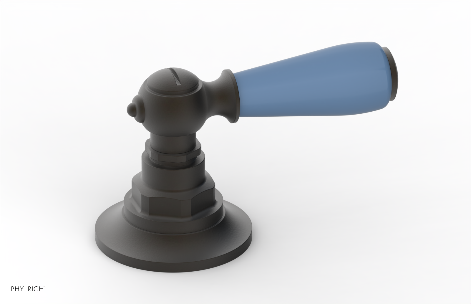 JAMESTOWN - Volume Control/Diverter Trim - Lever Handle with "Light Blue" Accents 165-36