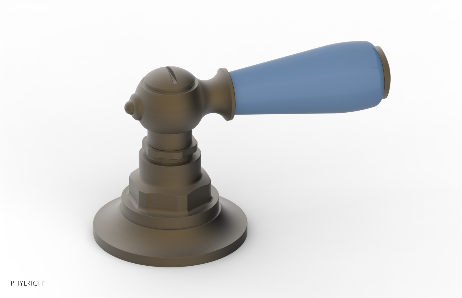 JAMESTOWN - Volume Control/Diverter Trim - Lever Handle with "Light Blue" Accents 165-36