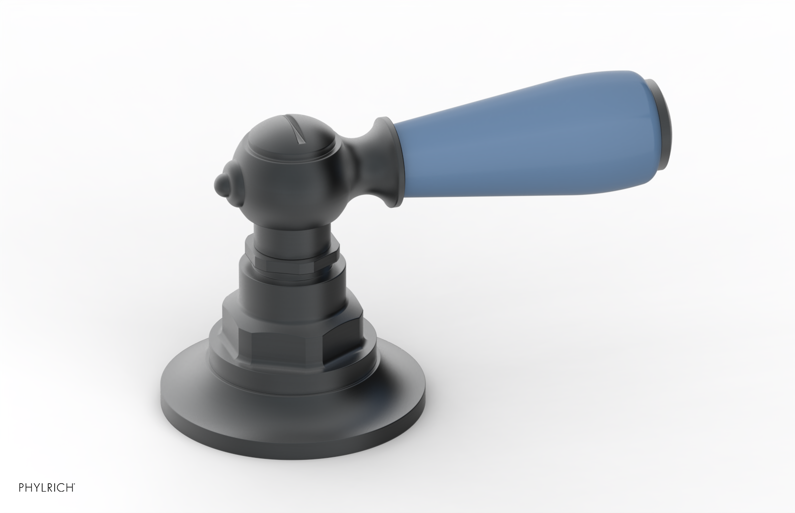 JAMESTOWN - Volume Control/Diverter Trim - Lever Handle with "Light Blue" Accents 165-36