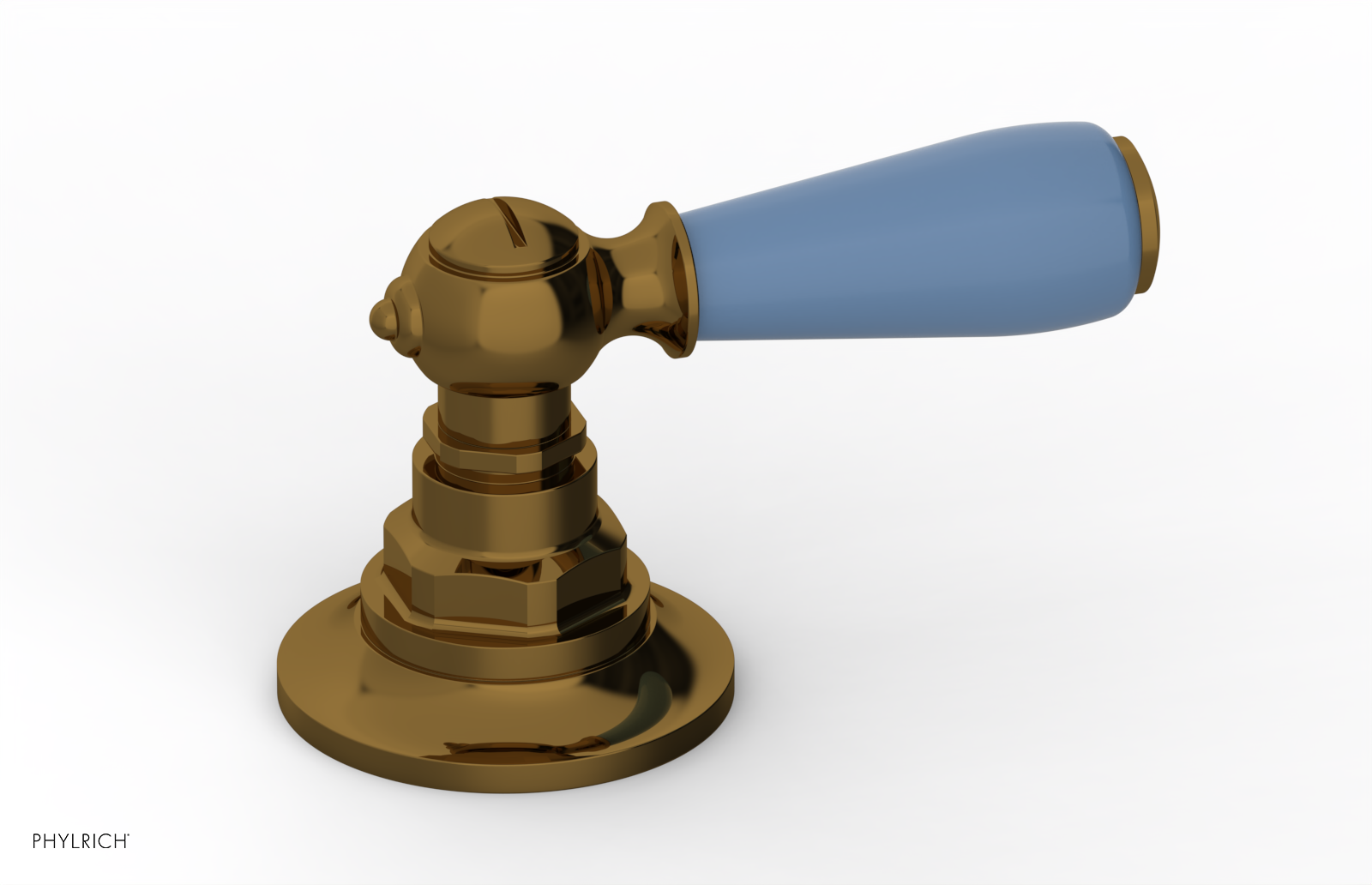 JAMESTOWN - Volume Control/Diverter Trim - Lever Handle with "Light Blue" Accents 165-36