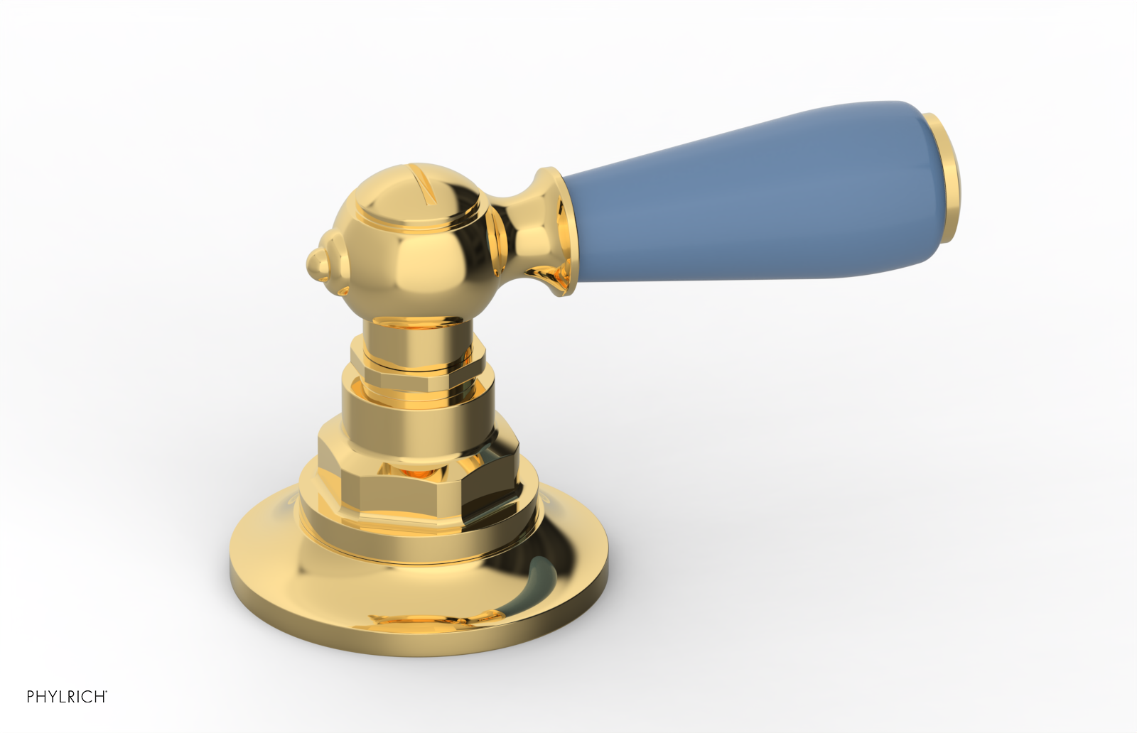 JAMESTOWN - Volume Control/Diverter Trim - Lever Handle with "Light Blue" Accents 165-36