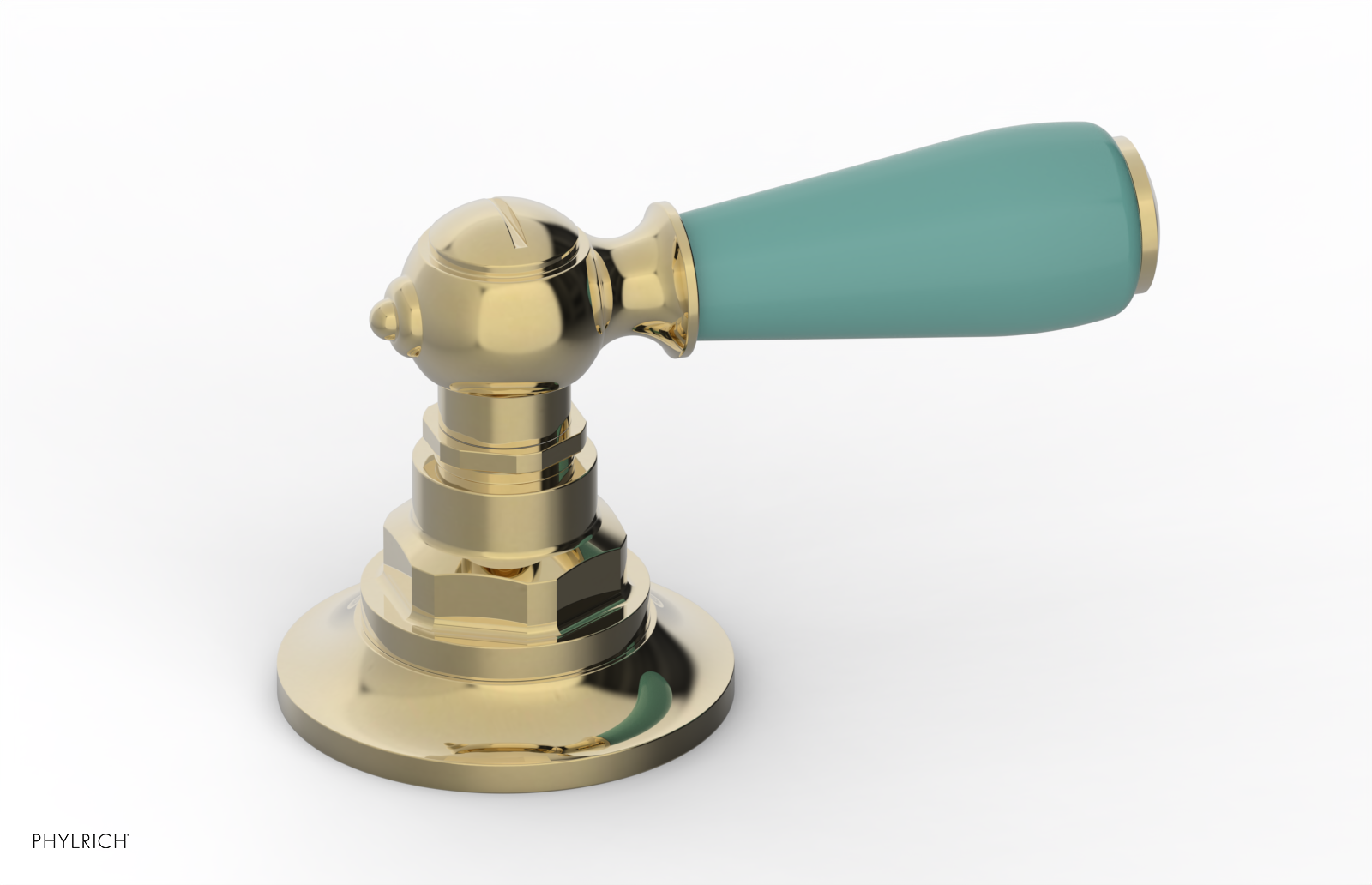 JAMESTOWN - Volume Control/Diverter Trim - Lever Handle with "Turqoise" Accents 165-36