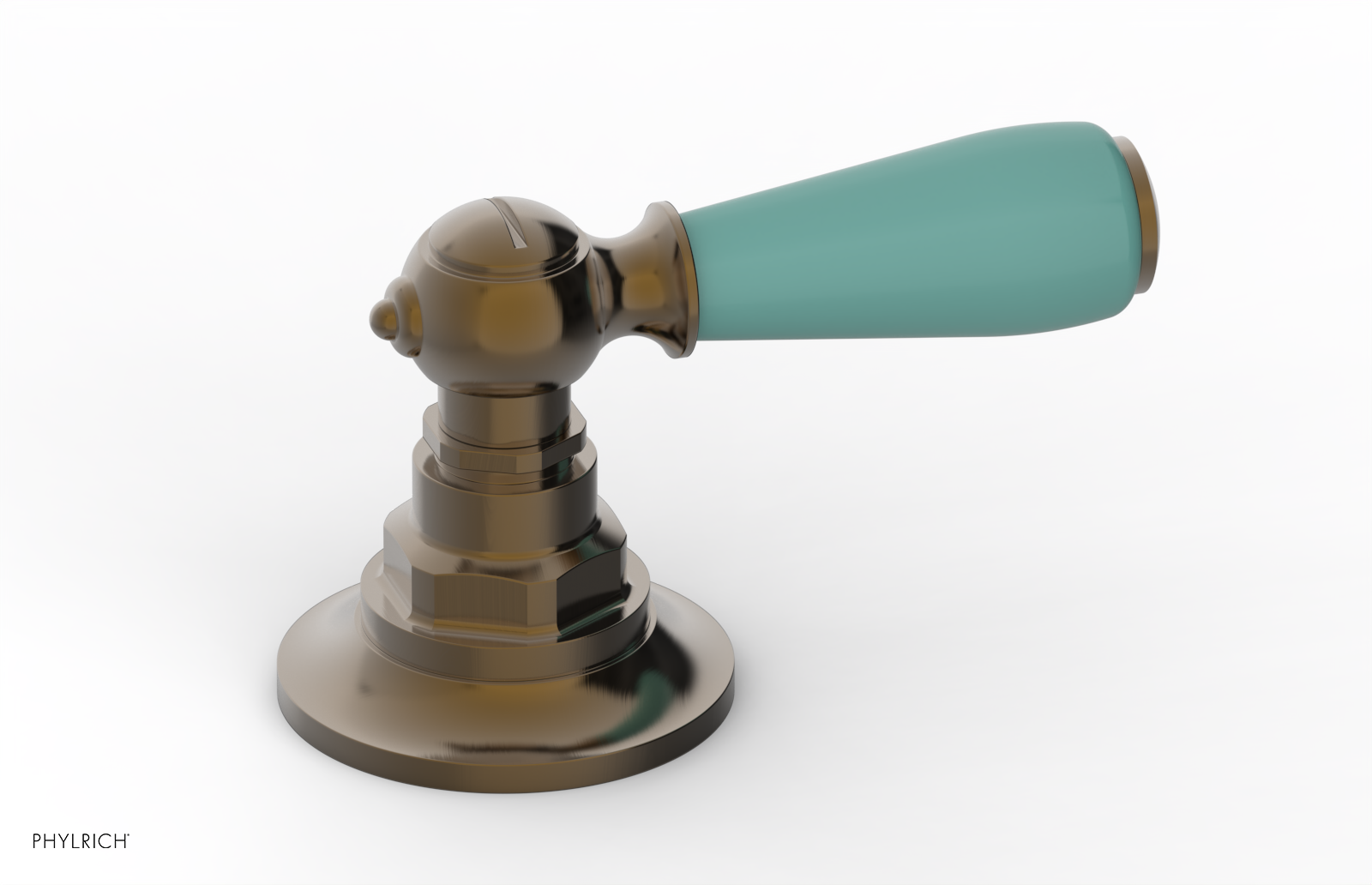 JAMESTOWN - Volume Control/Diverter Trim - Lever Handle with "Turqoise" Accents 165-36