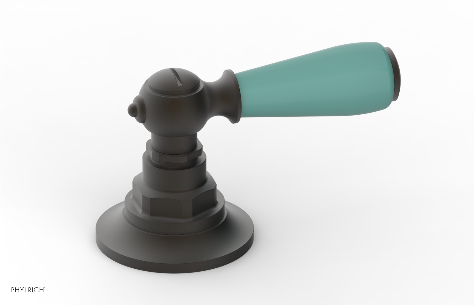 JAMESTOWN - Volume Control/Diverter Trim - Lever Handle with "Turqoise" Accents 165-36