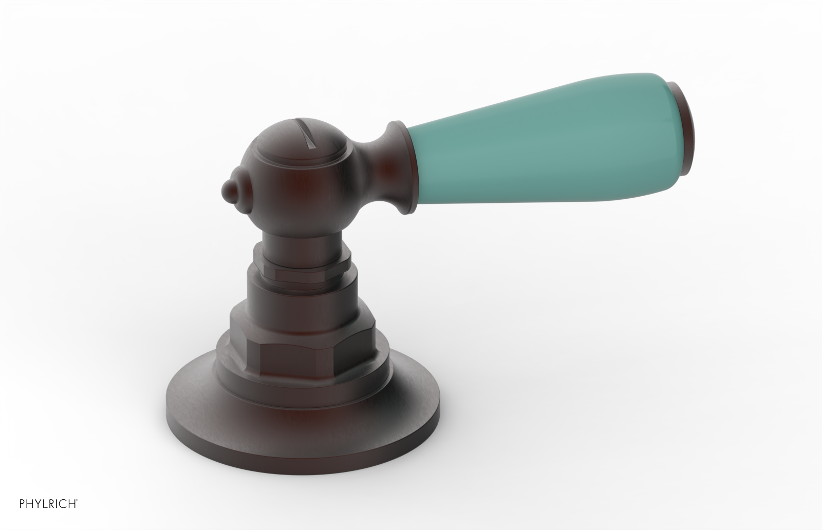 JAMESTOWN - Volume Control/Diverter Trim - Lever Handle with "Turqoise" Accents 165-36