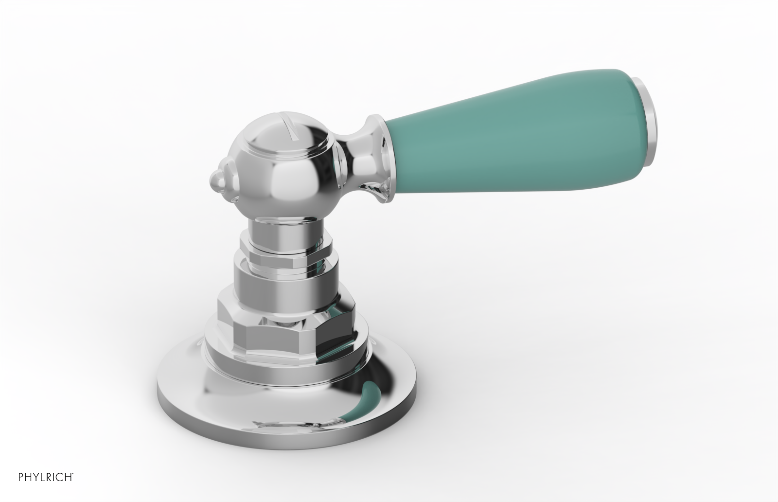 JAMESTOWN - Volume Control/Diverter Trim - Lever Handle with "Turqoise" Accents 165-36