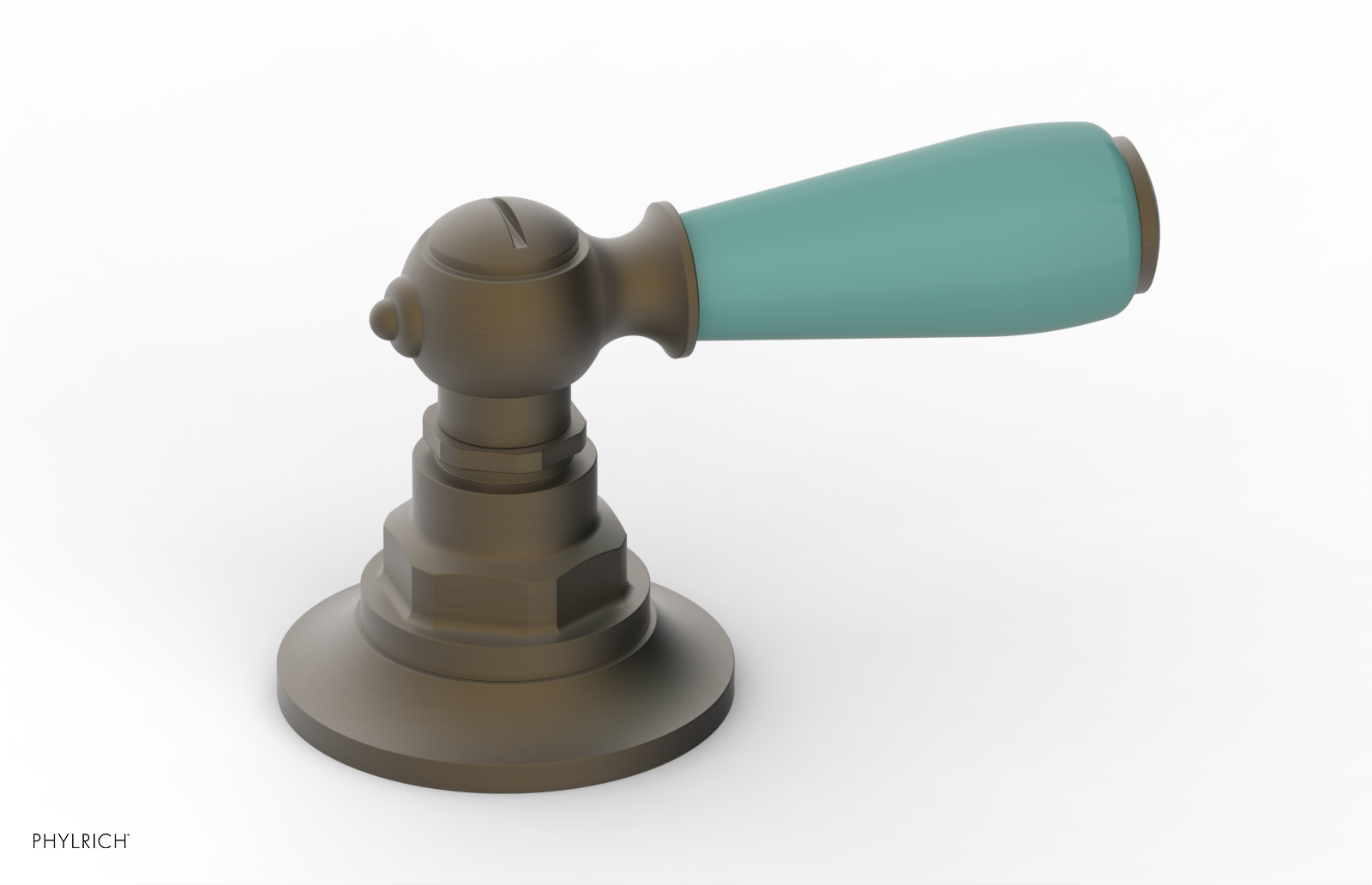 JAMESTOWN - Volume Control/Diverter Trim - Lever Handle with "Turqoise" Accents 165-36