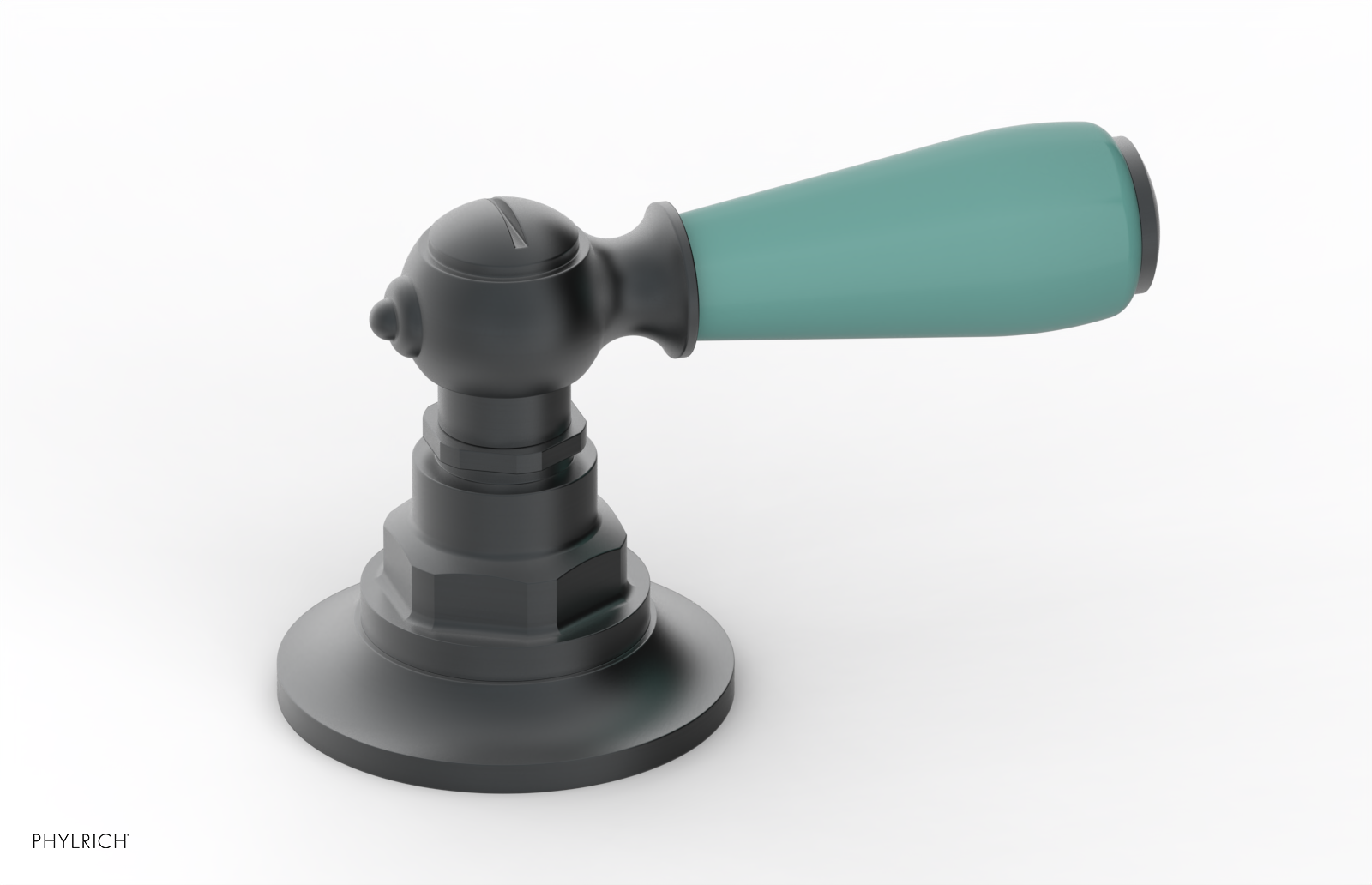 JAMESTOWN - Volume Control/Diverter Trim - Lever Handle with "Turqoise" Accents 165-36