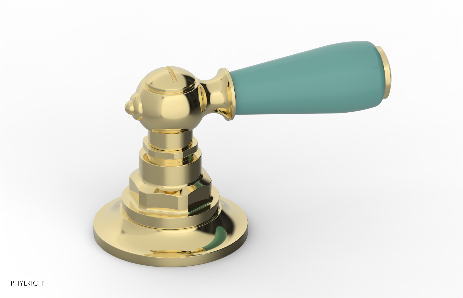 JAMESTOWN - Volume Control/Diverter Trim - Lever Handle with "Turqoise" Accents 165-36