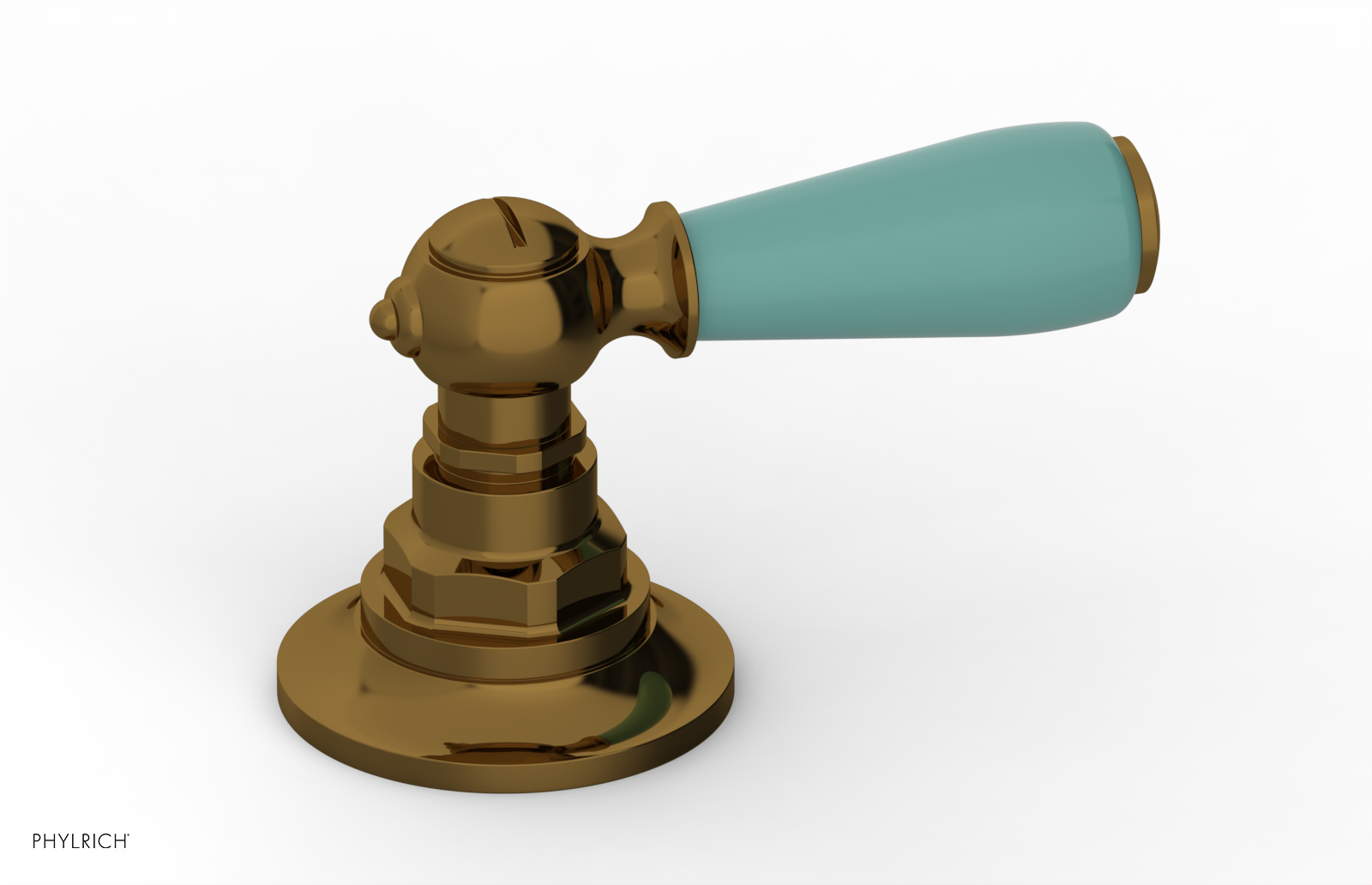 JAMESTOWN - Volume Control/Diverter Trim - Lever Handle with "Turqoise" Accents 165-36