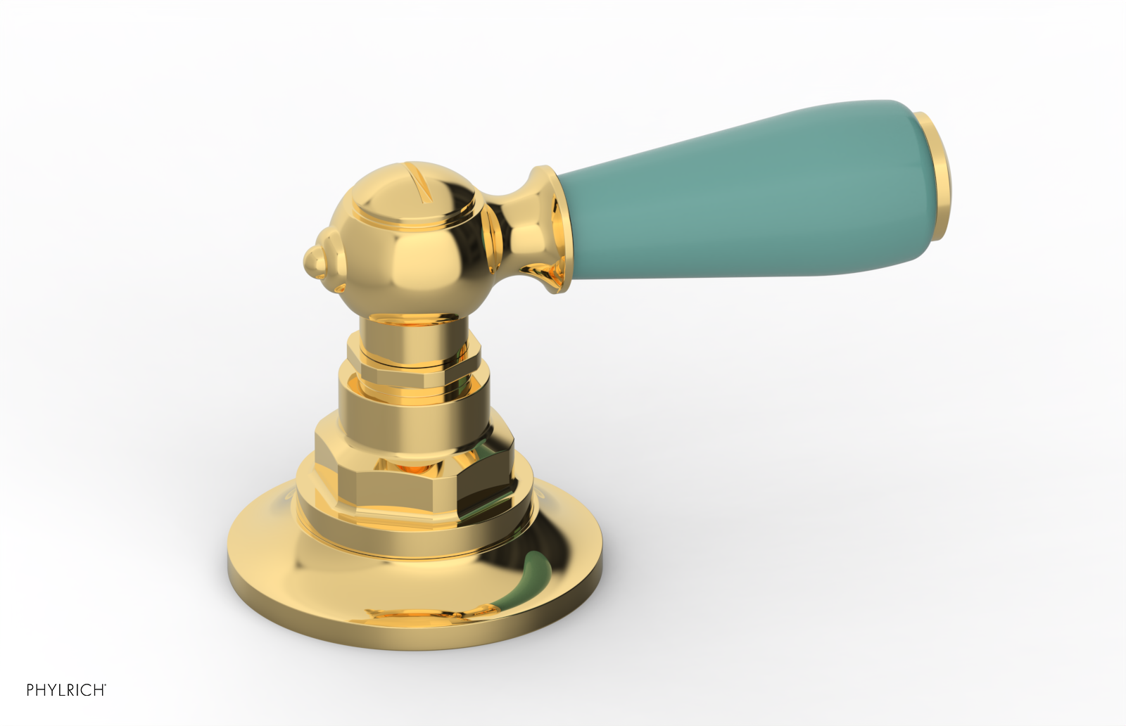 JAMESTOWN - Volume Control/Diverter Trim - Lever Handle with "Turqoise" Accents 165-36