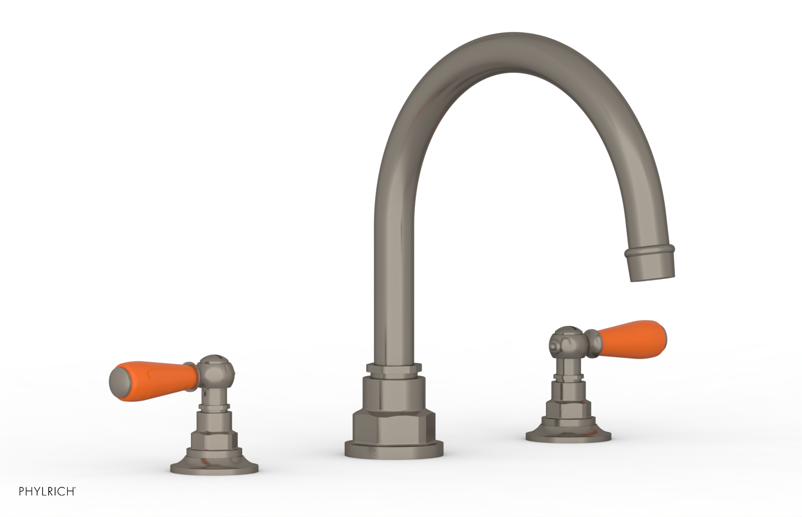 JAMESTOWN - Deck Tub Set - Lever Handles with "Orange" Accents 165-41