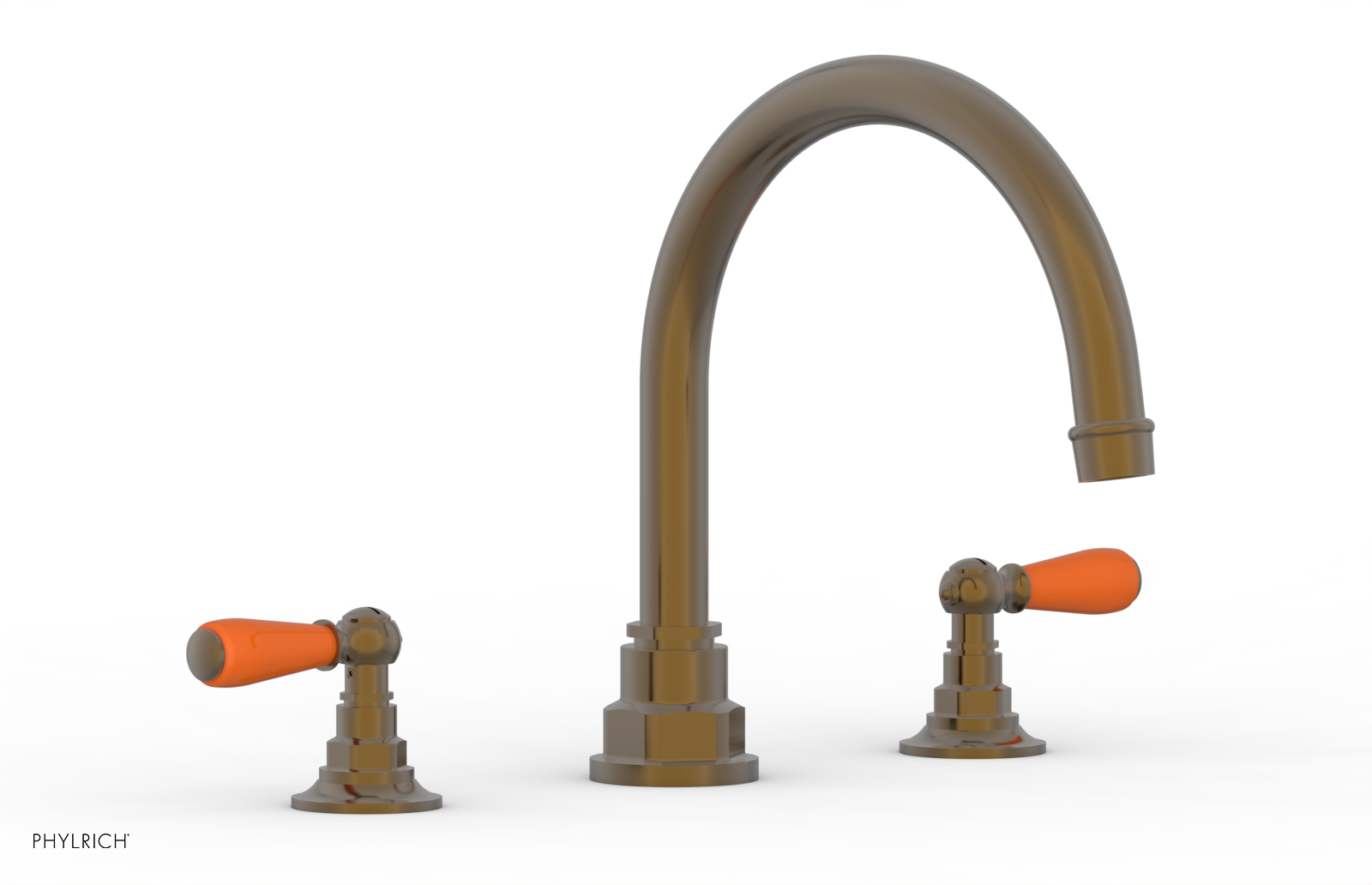 JAMESTOWN - Deck Tub Set - Lever Handles with "Orange" Accents 165-41
