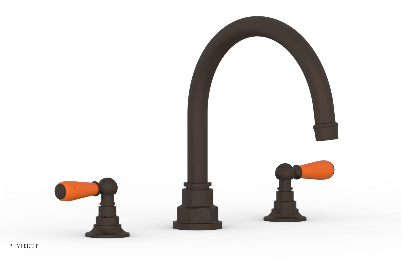 JAMESTOWN - Deck Tub Set - Lever Handles with "Orange" Accents 165-41