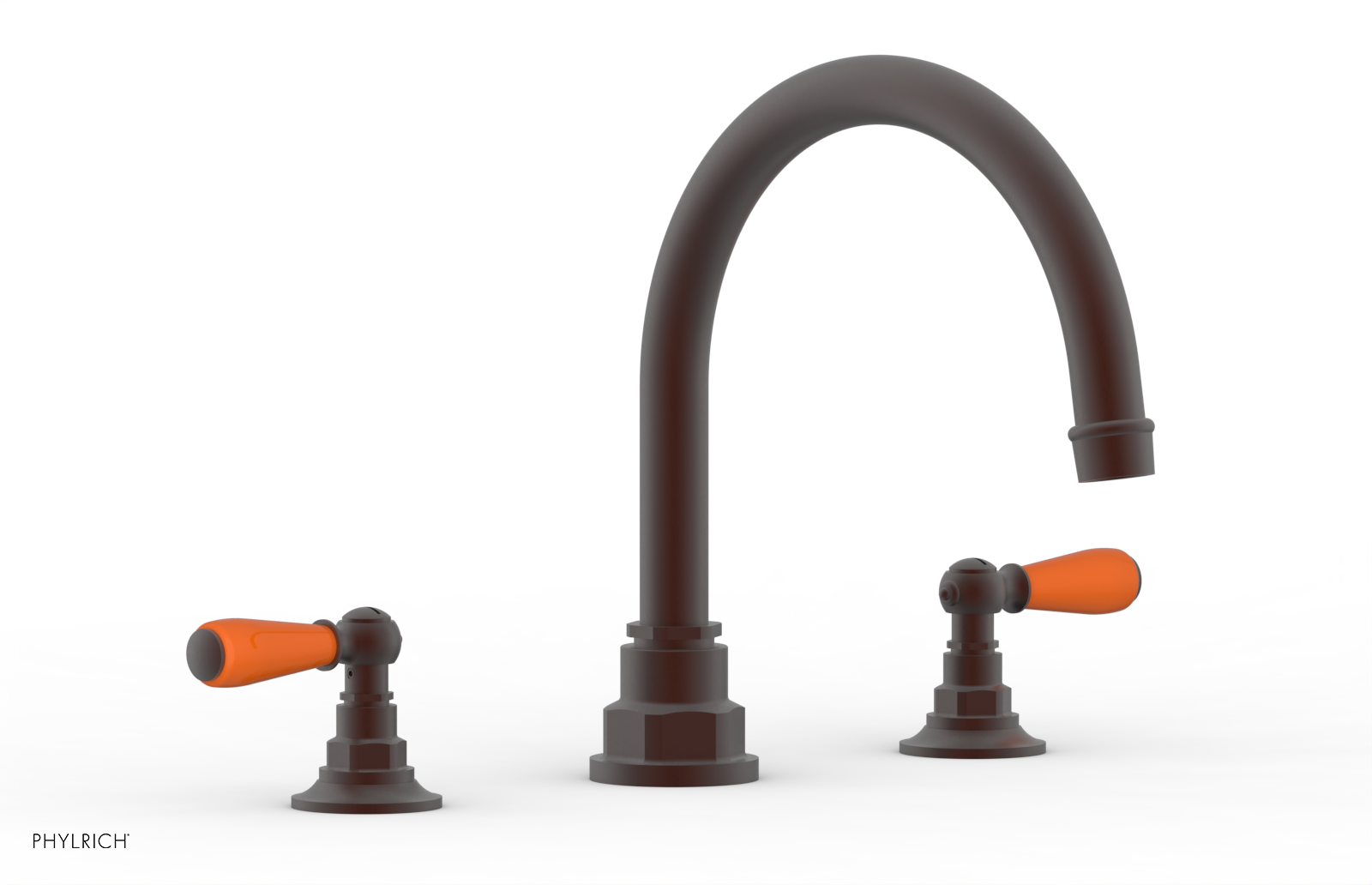 JAMESTOWN - Deck Tub Set - Lever Handles with "Orange" Accents 165-41