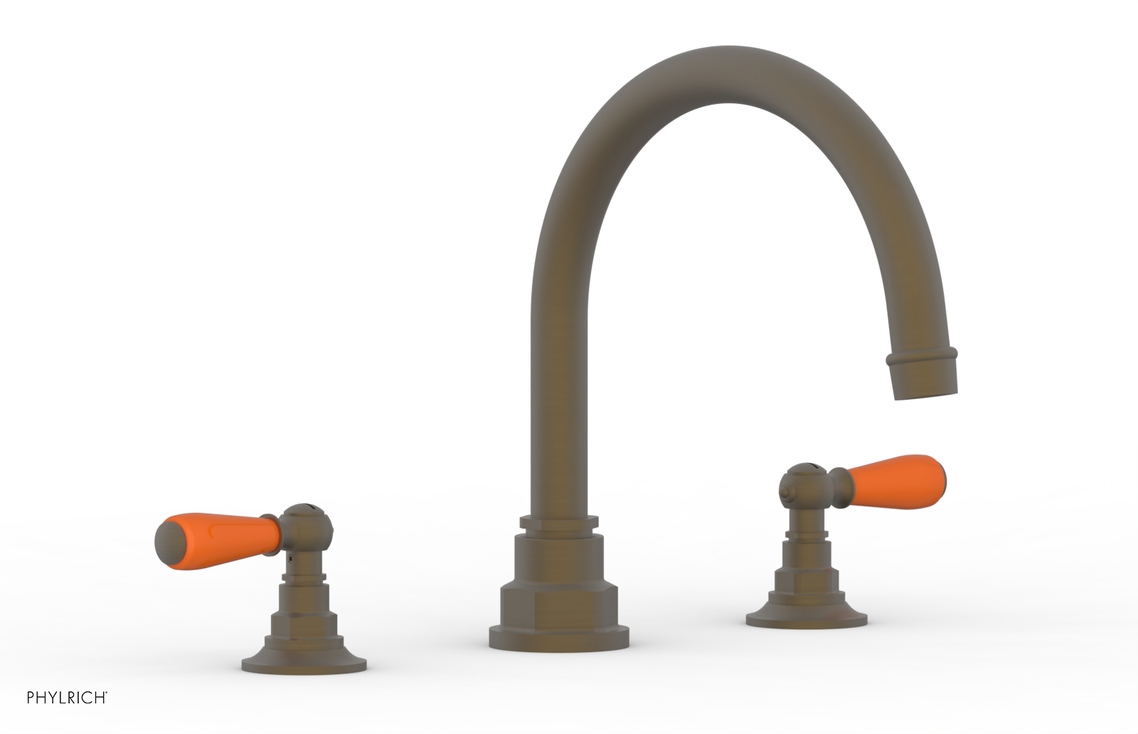 JAMESTOWN - Deck Tub Set - Lever Handles with "Orange" Accents 165-41