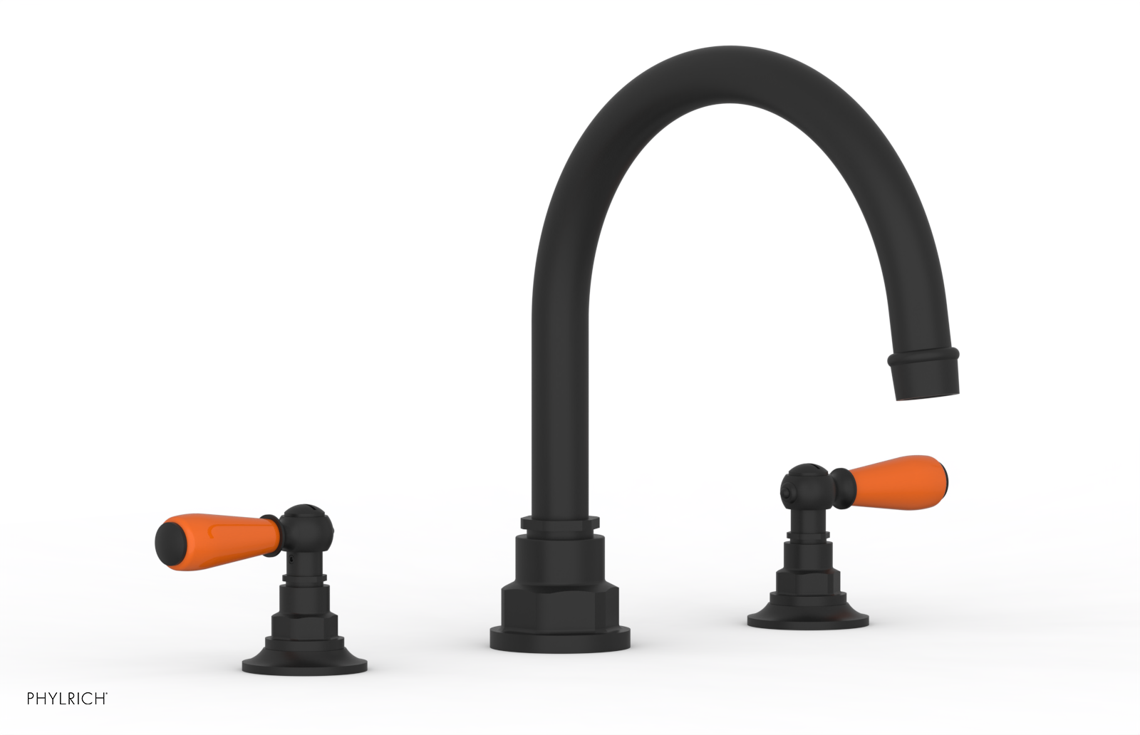 JAMESTOWN - Deck Tub Set - Lever Handles with "Orange" Accents 165-41