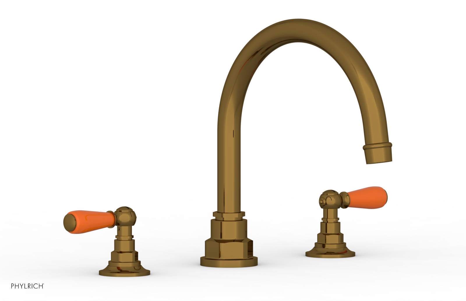 JAMESTOWN - Deck Tub Set - Lever Handles with "Orange" Accents 165-41