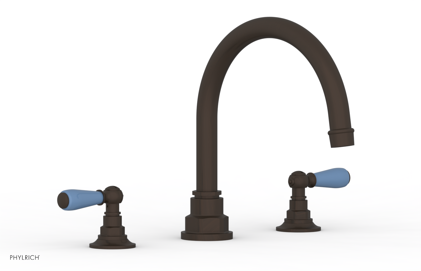 JAMESTOWN - Deck Tub Set - Lever Handles with "Light Blue" Accents 165-41