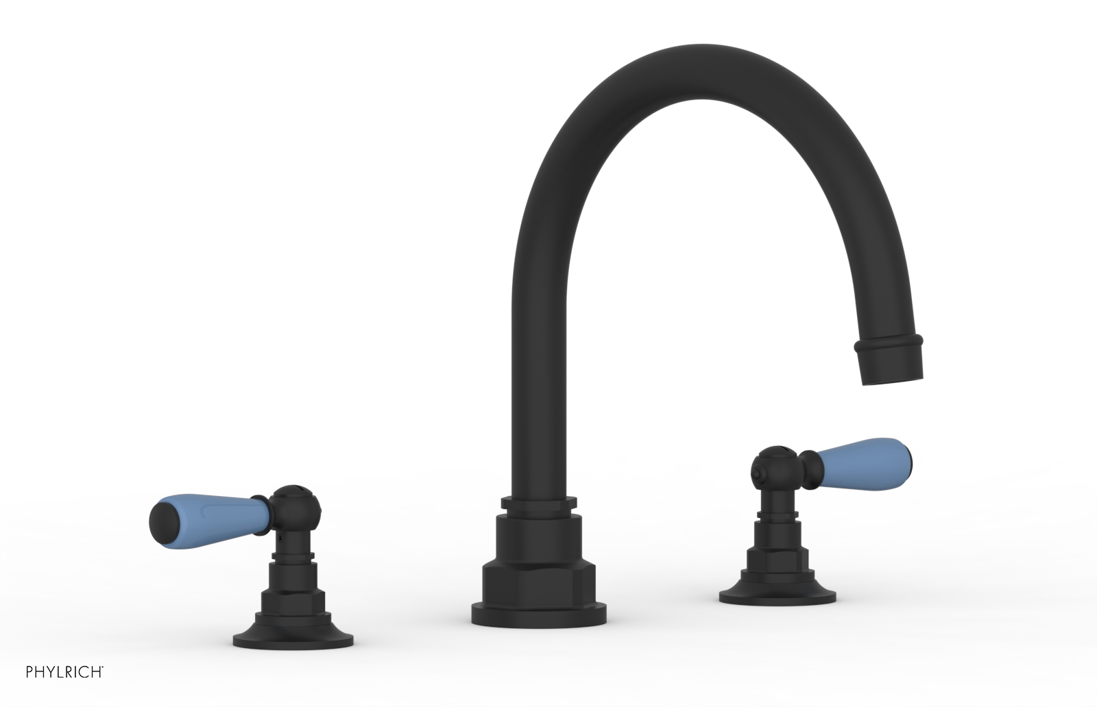 JAMESTOWN - Deck Tub Set - Lever Handles with "Light Blue" Accents 165-41